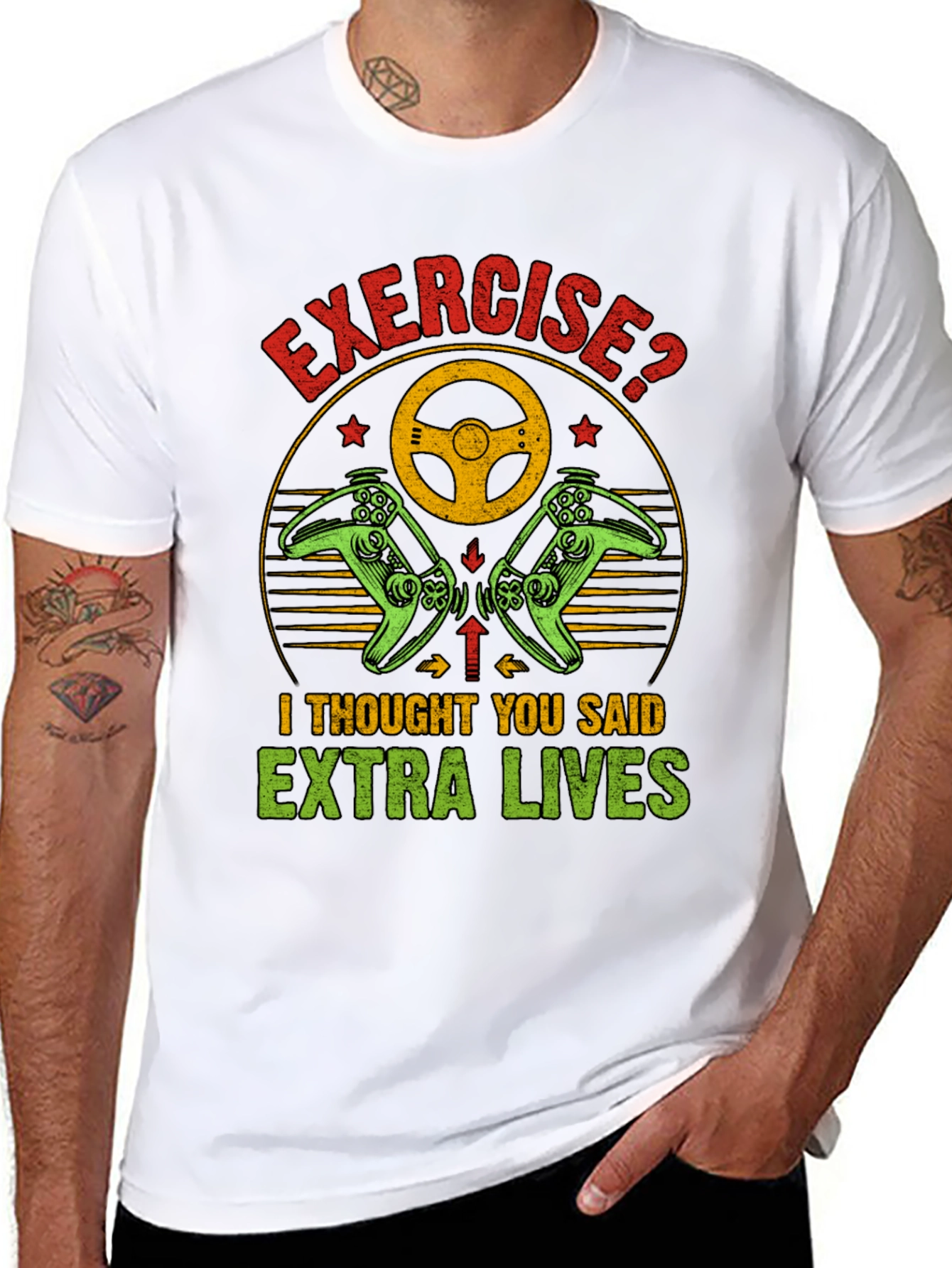 Funny Exercise Extra Lives Gaming T-Shirt