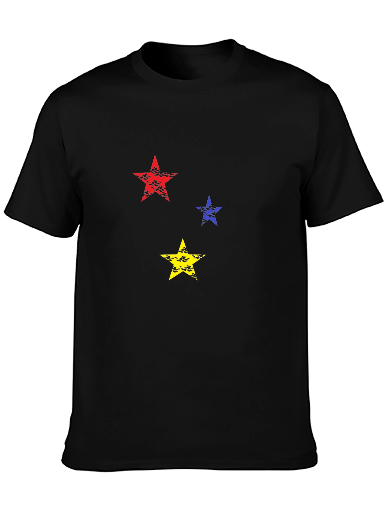 Mens Black T-Shirt with Star Graphic