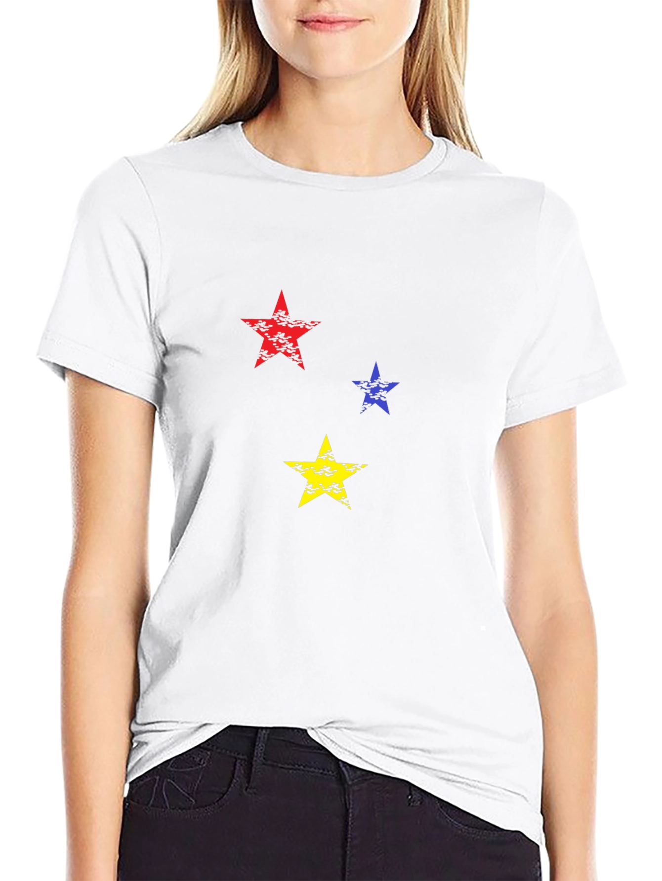 Mens Black T-Shirt with Star Graphic