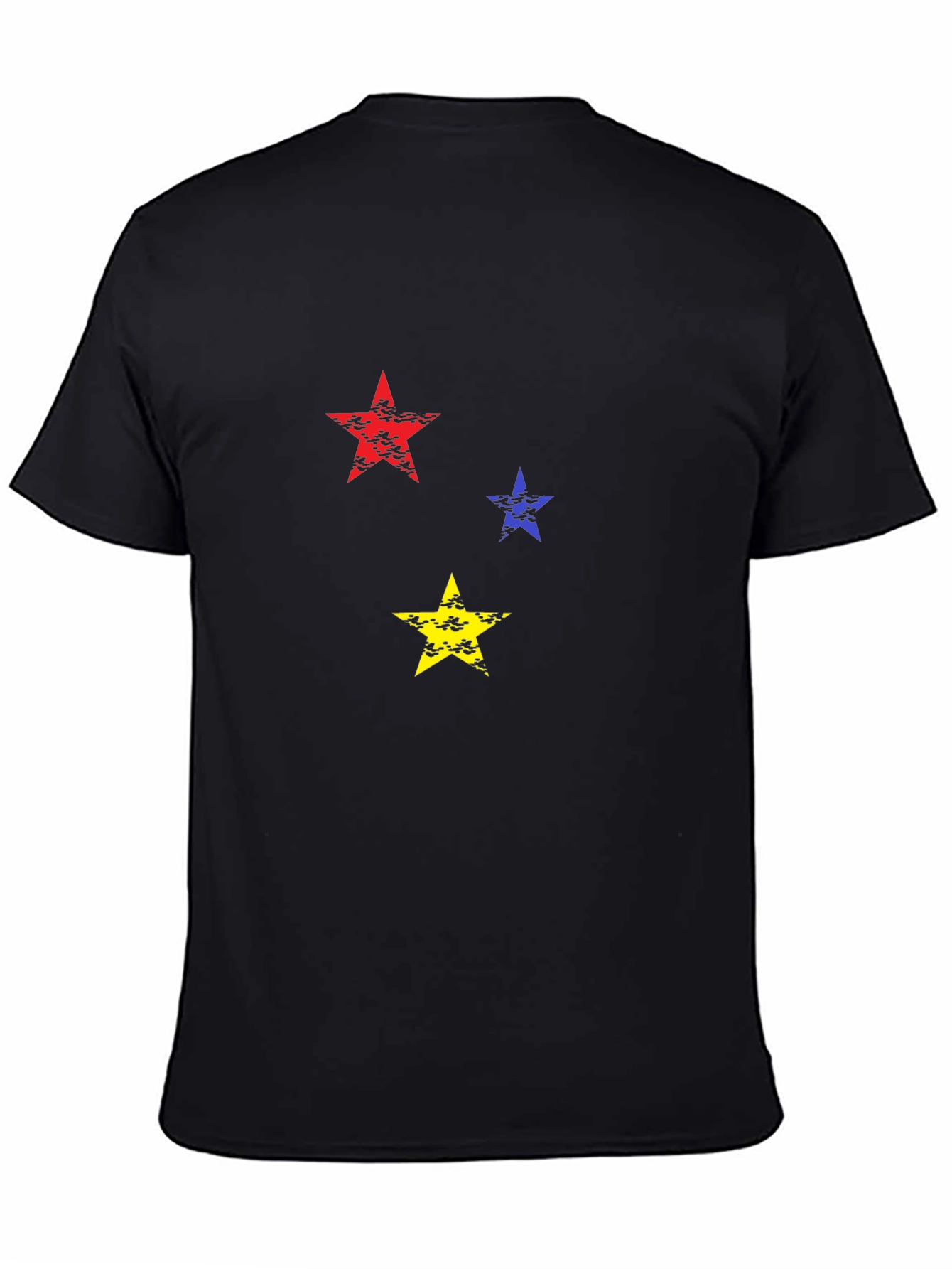Mens Black T-Shirt with Star Graphic