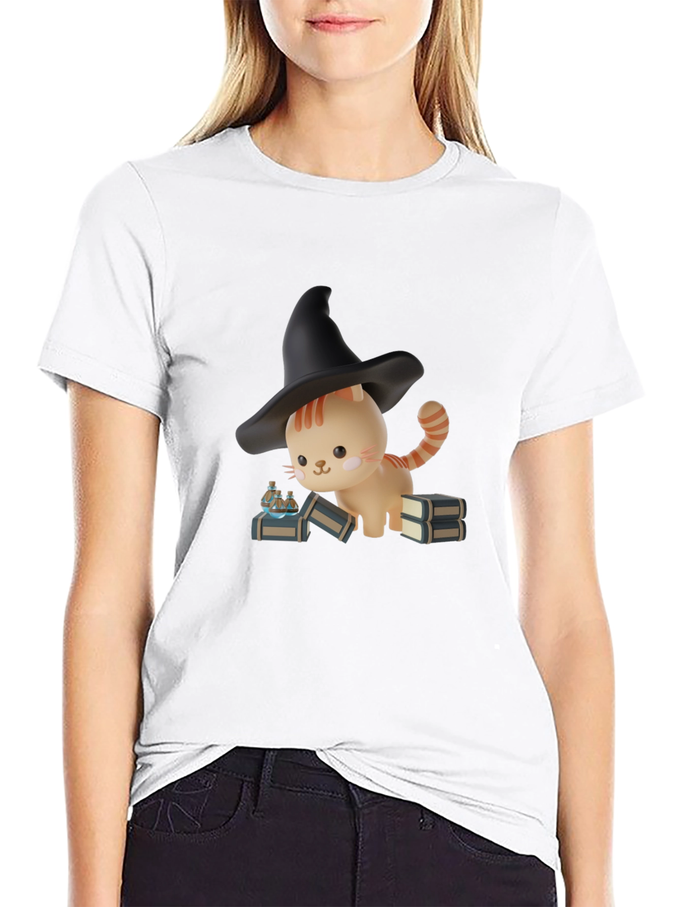 Witch Cat T-Shirt - Spooky Season Style