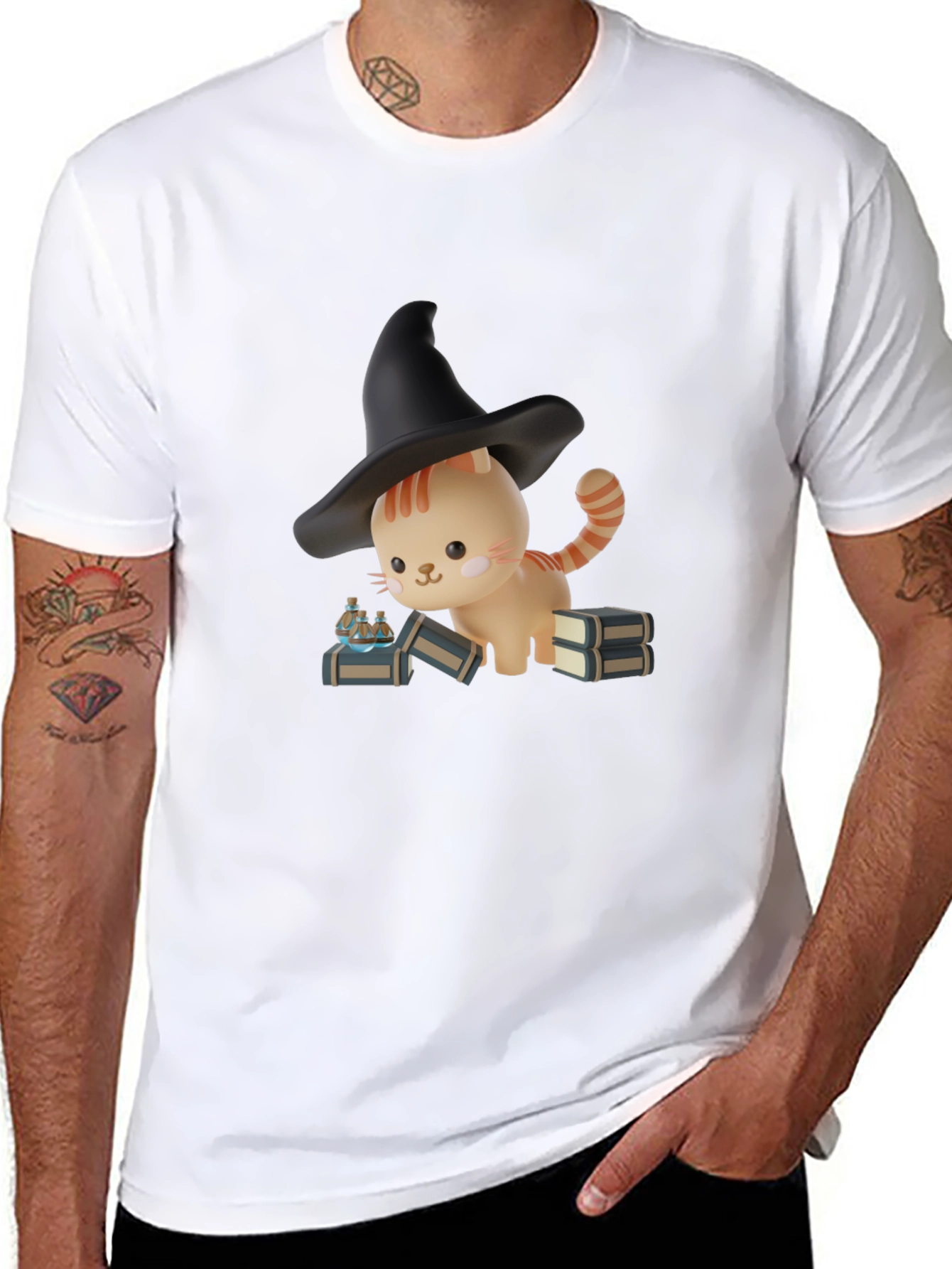 Witch Cat T-Shirt - Spooky Season Style