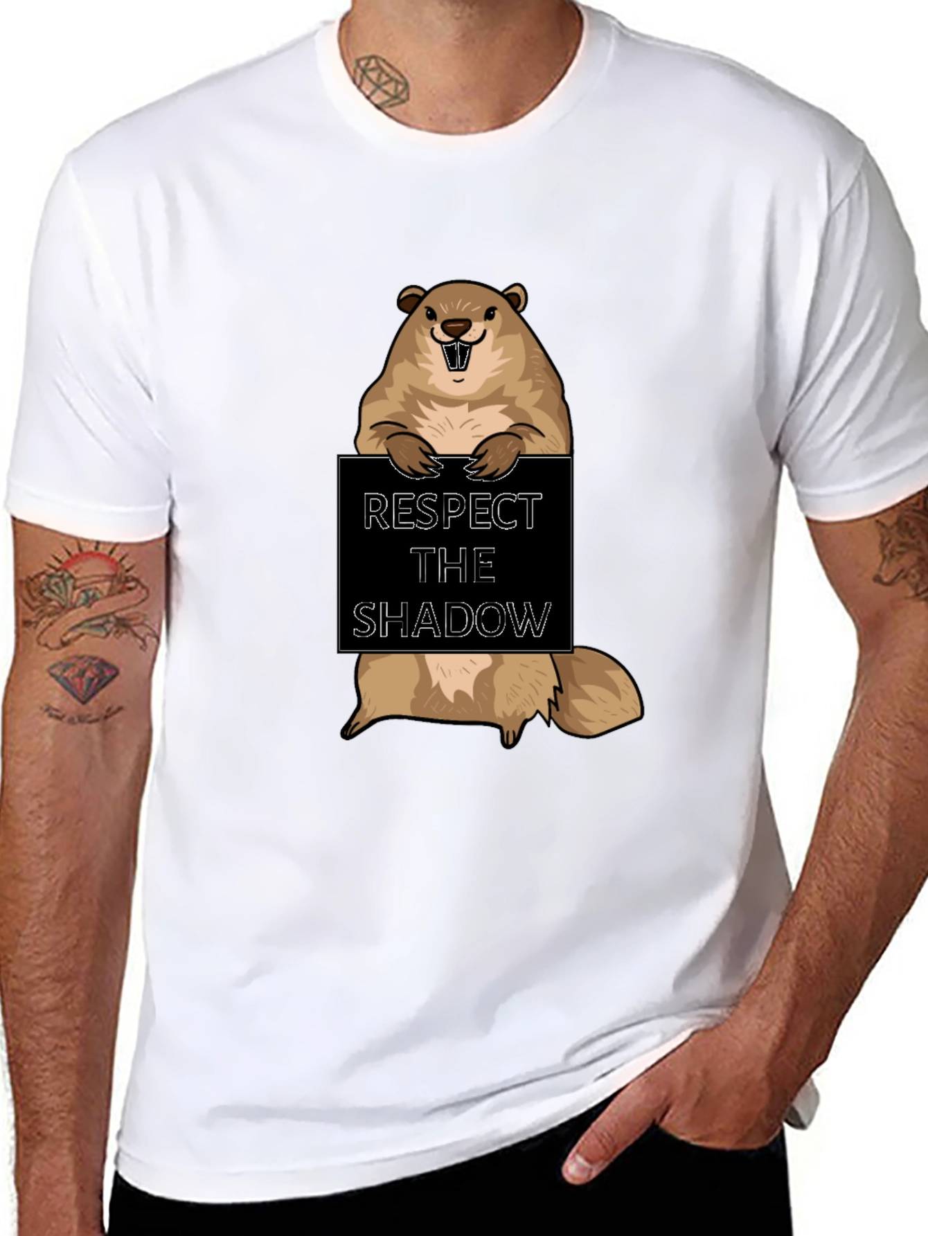 Respect the Shadow Groundhog T-Shirt