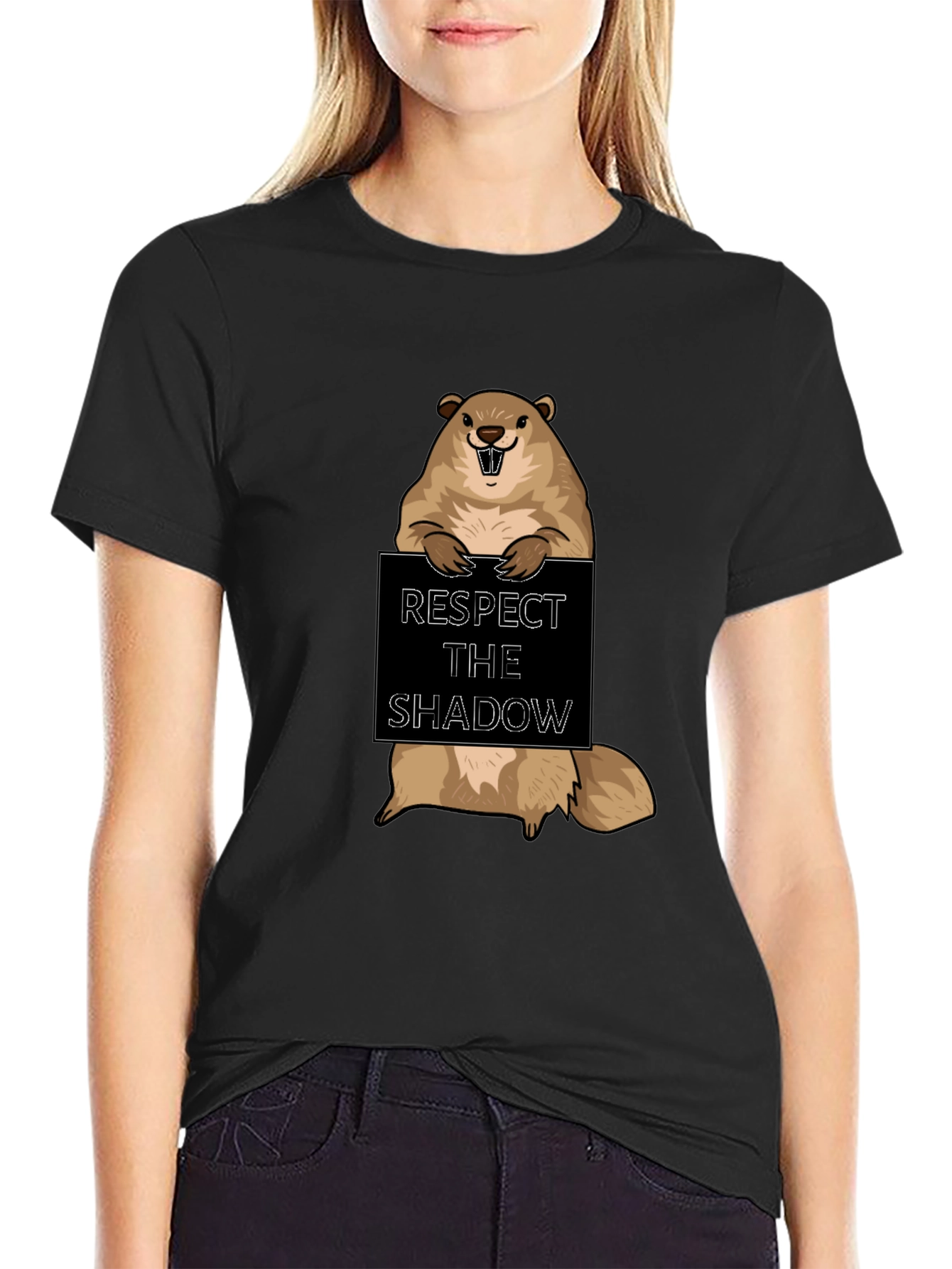 Respect the Shadow Groundhog T-Shirt