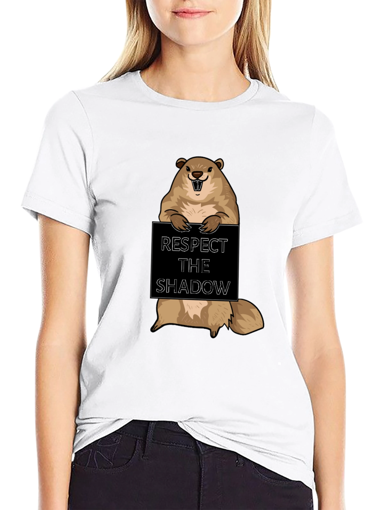 Respect the Shadow Groundhog T-Shirt