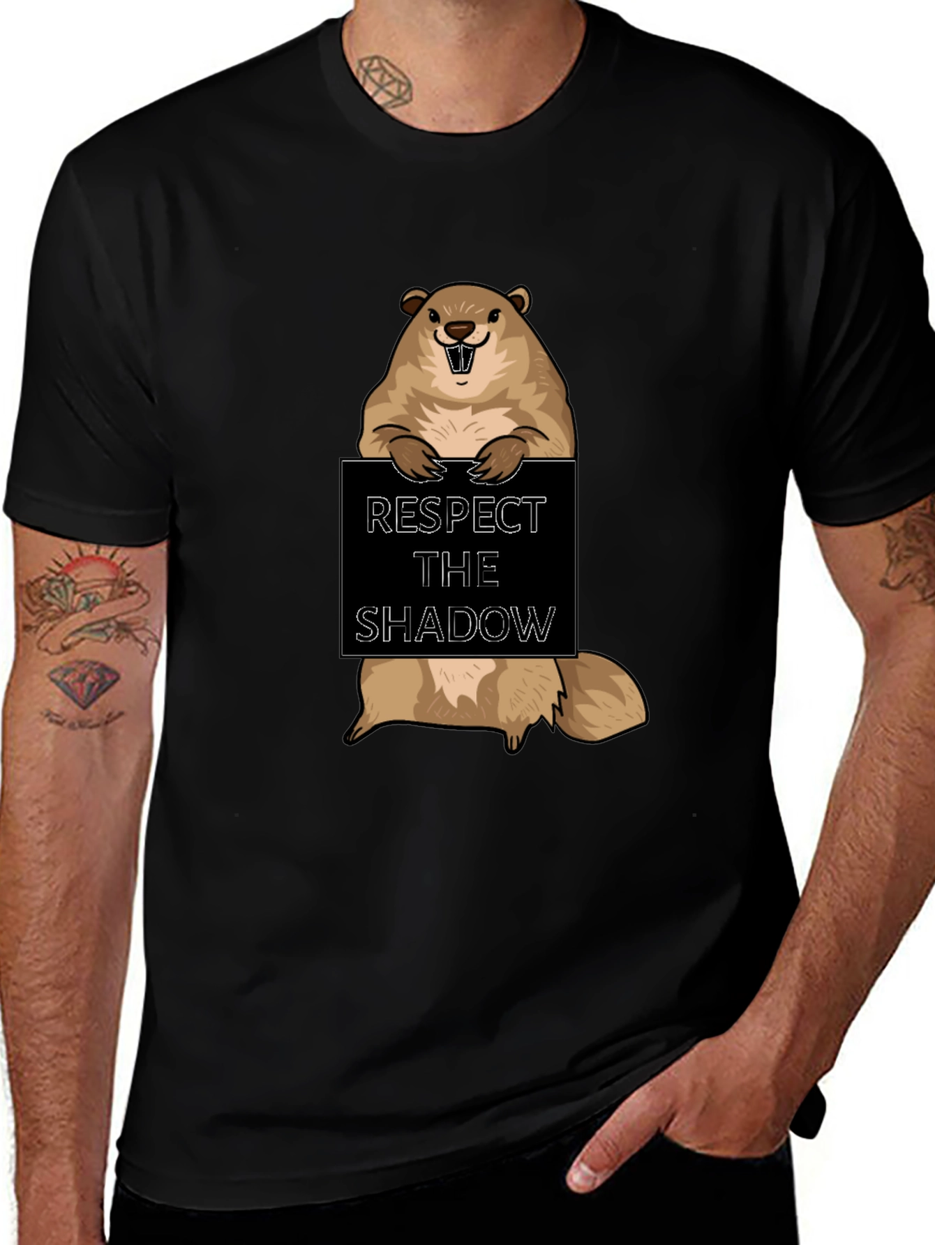 Respect the Shadow Groundhog T-Shirt