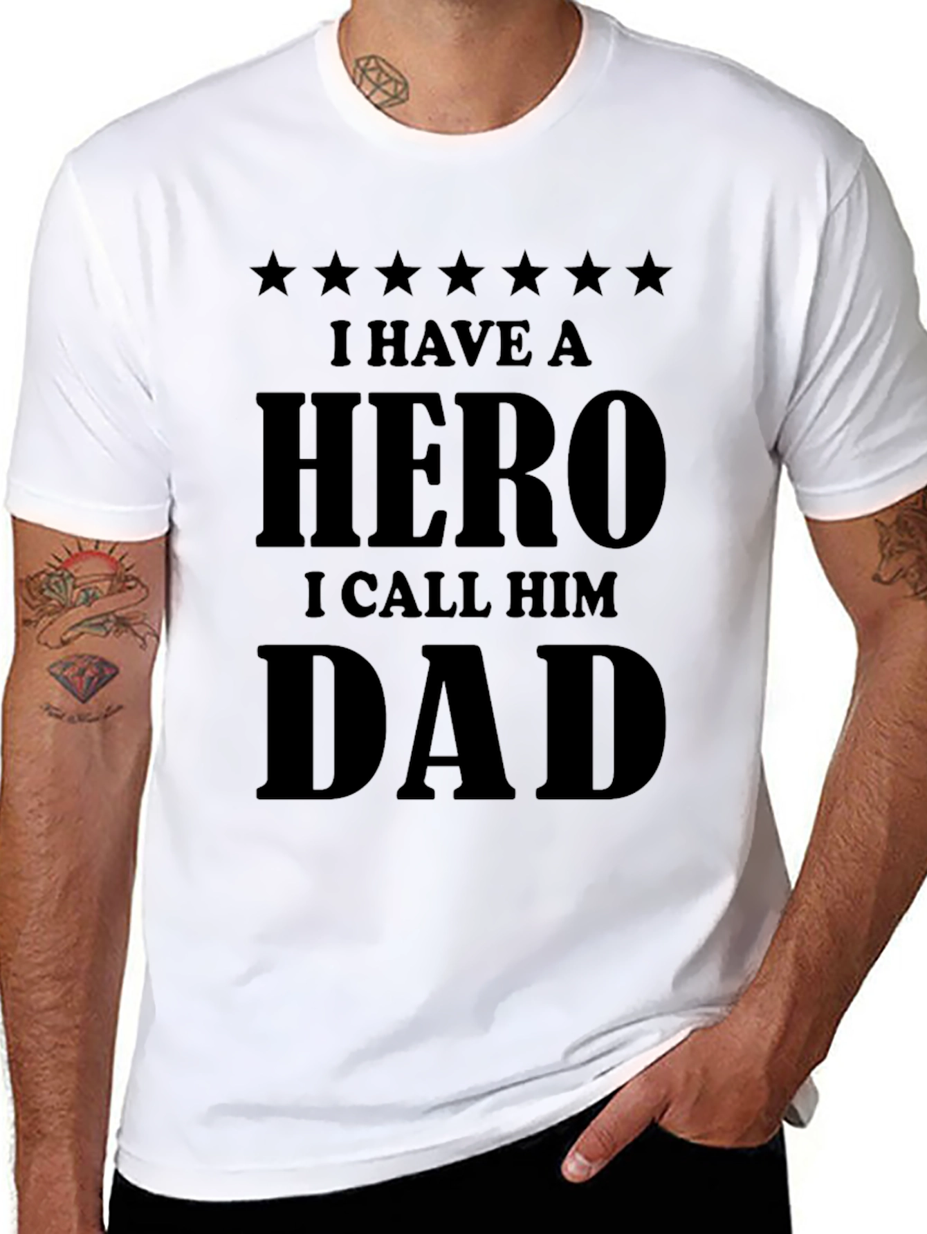 Hero Dad Black Graphic T-Shirt