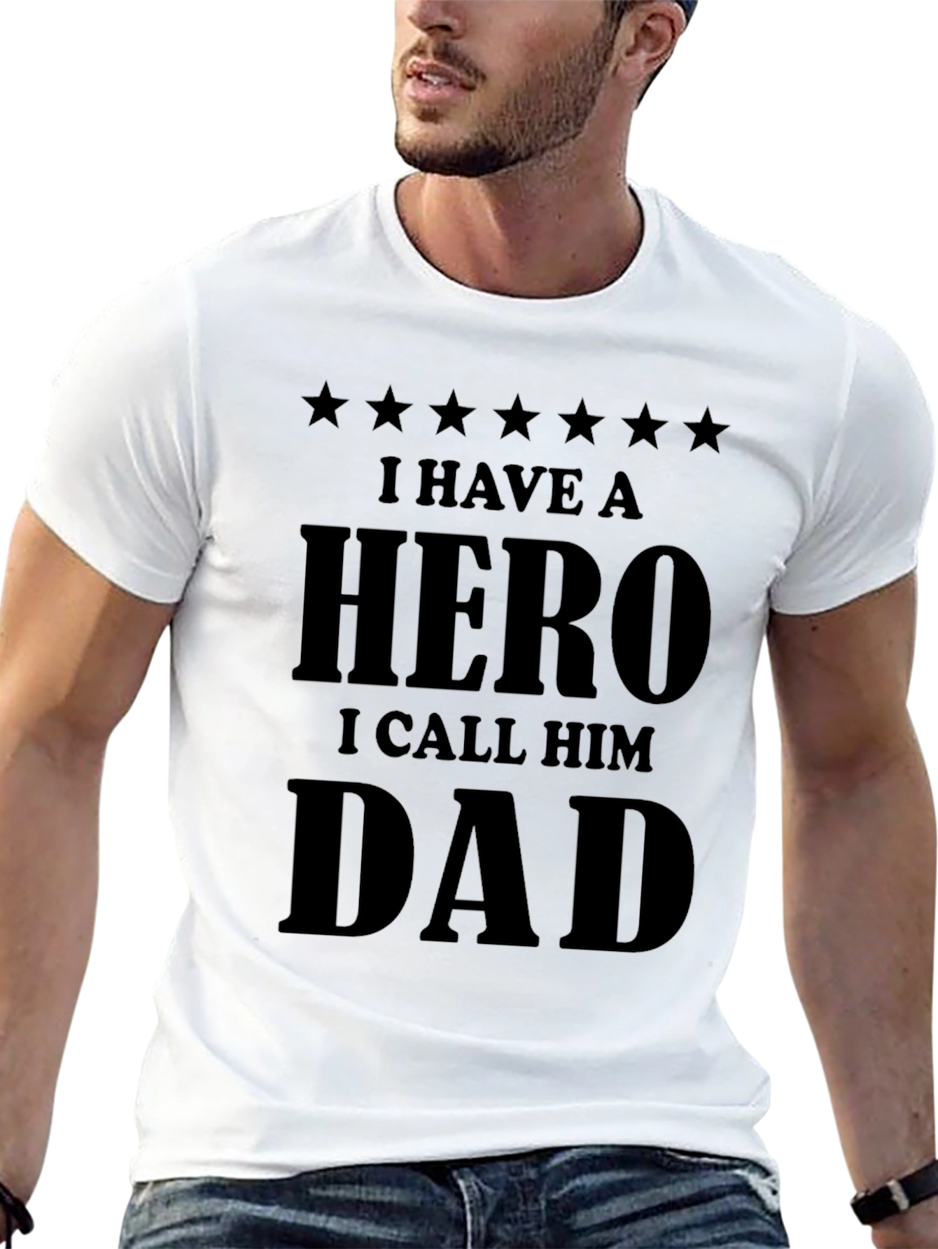 Hero Dad Black Graphic T-Shirt