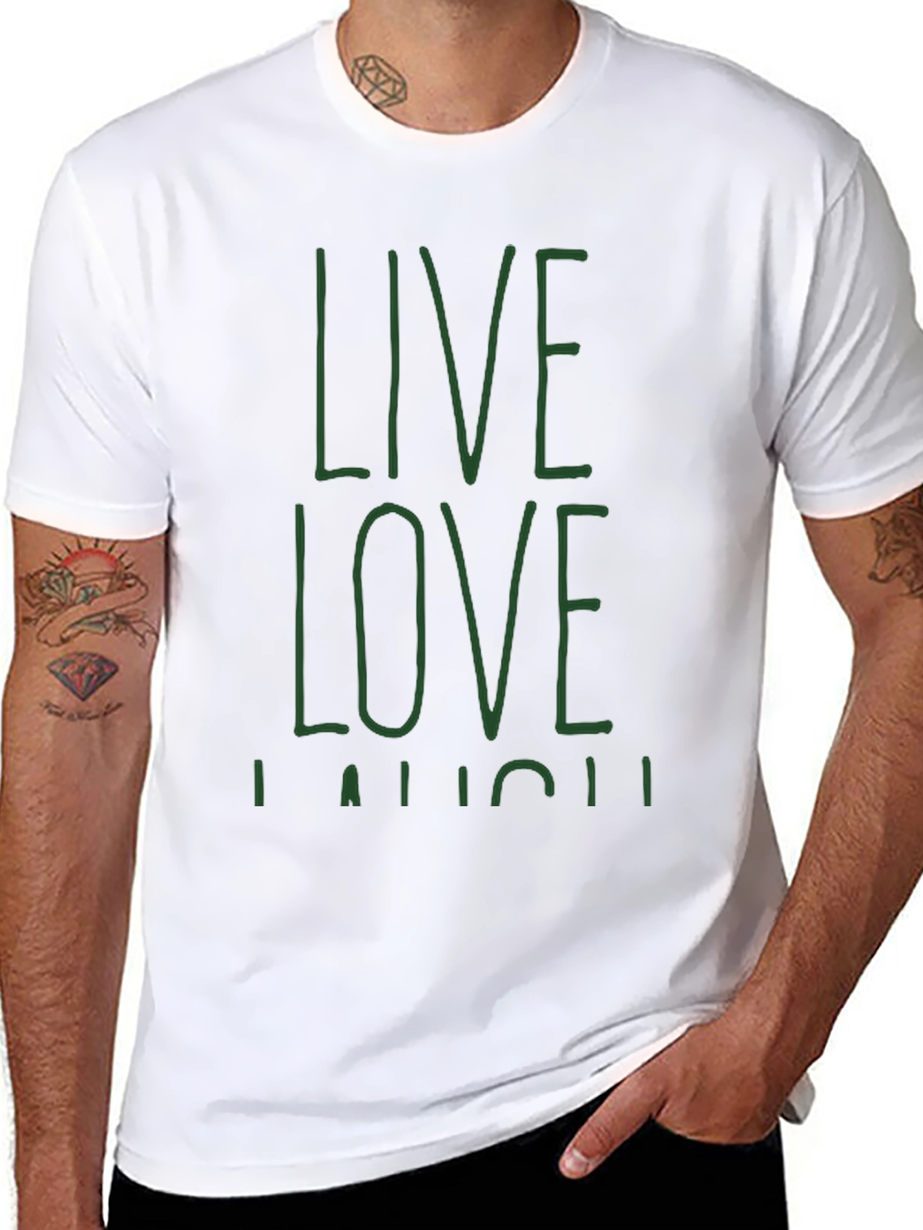 Live Love Laugh Graphic Tee - Black