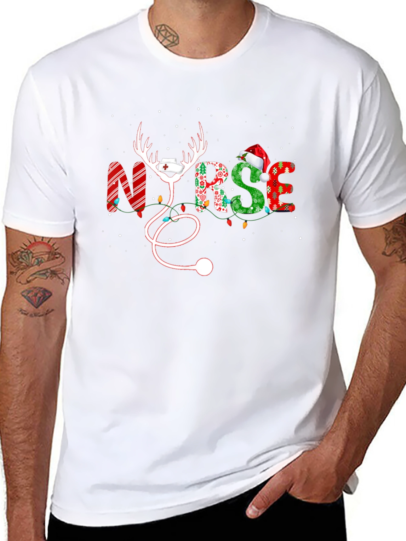 Christmas Nurse Graphic T-Shirt
