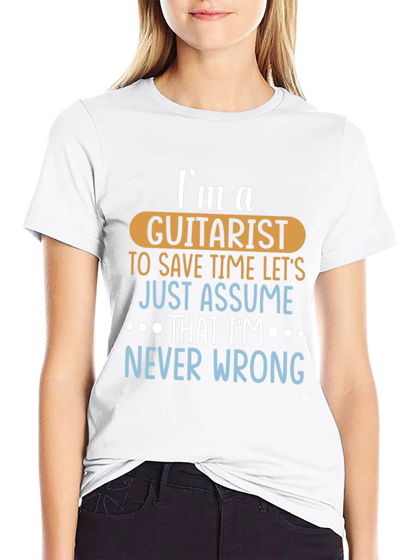 Guitarist Never Wrong Graphic Tee - Black Cotton T-Shirt