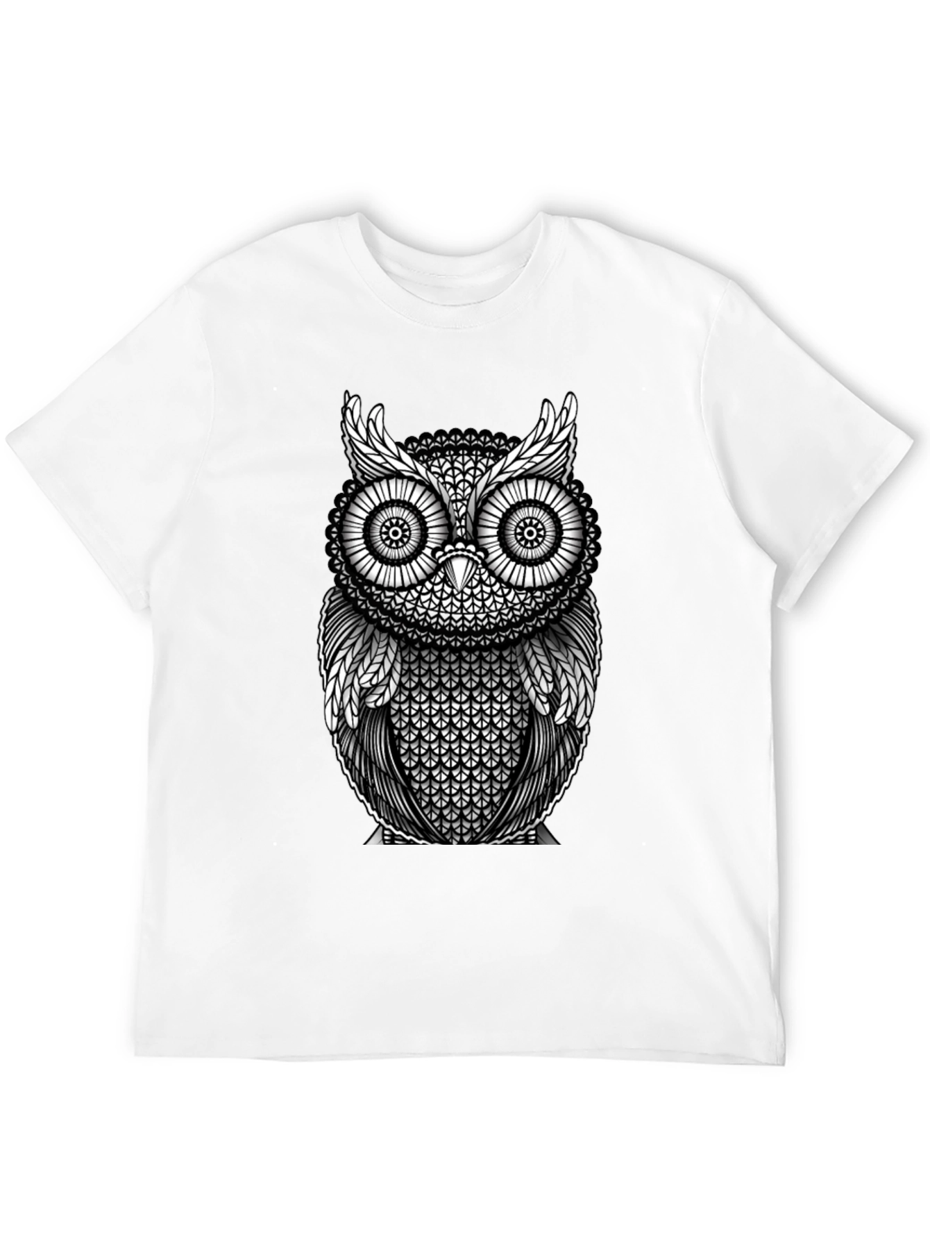 Owl Graphic Print Black T-Shirt
