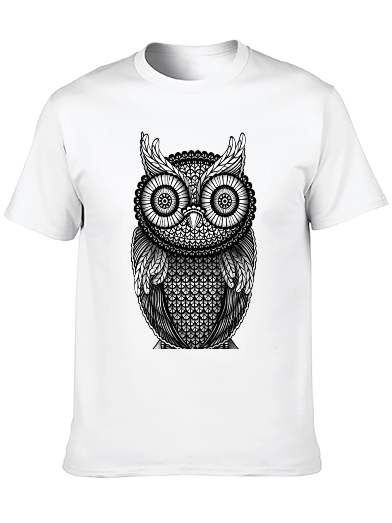 Owl Graphic Print Black T-Shirt