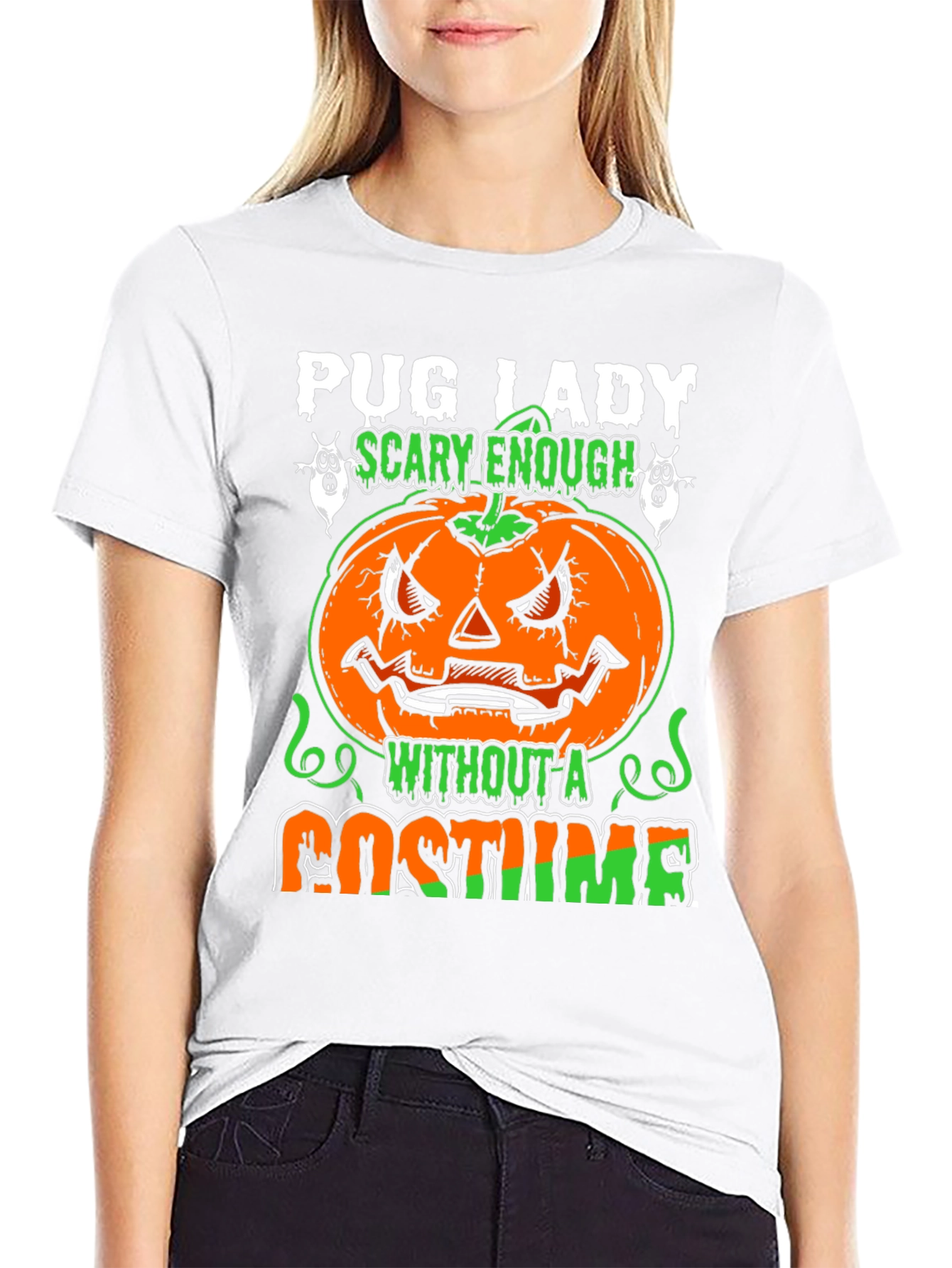Pug Lady Halloween T-Shirt