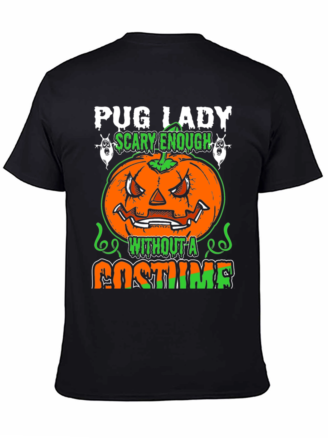Pug Lady Halloween T-Shirt
