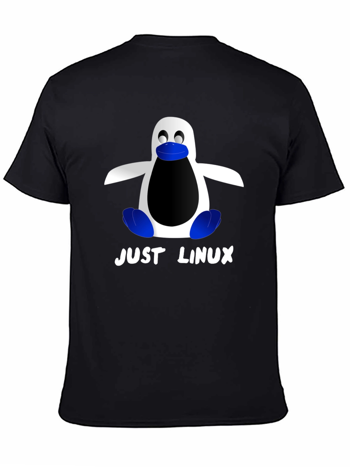 Just Linux Penguin Graphic T-Shirt - Black