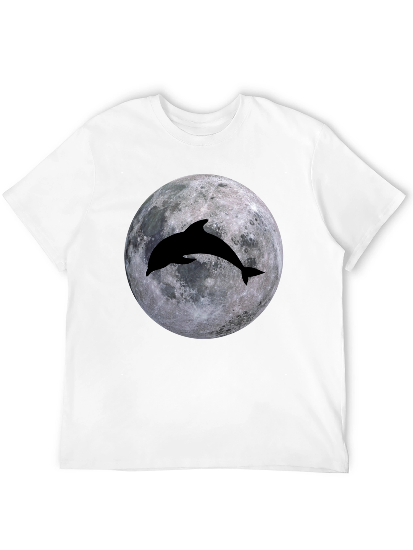Dolphin Moon Graphic T-Shirt - Black