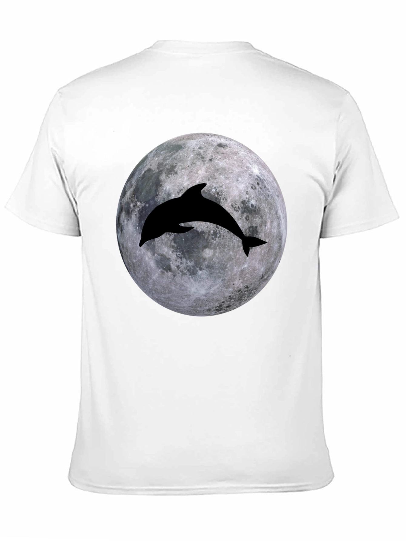 Dolphin Moon Graphic T-Shirt - Black
