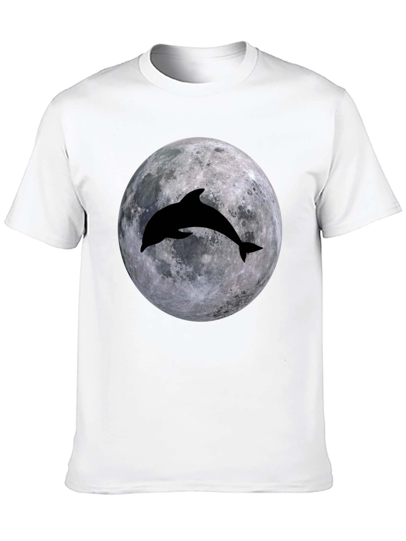 Dolphin Moon Graphic T-Shirt - Black