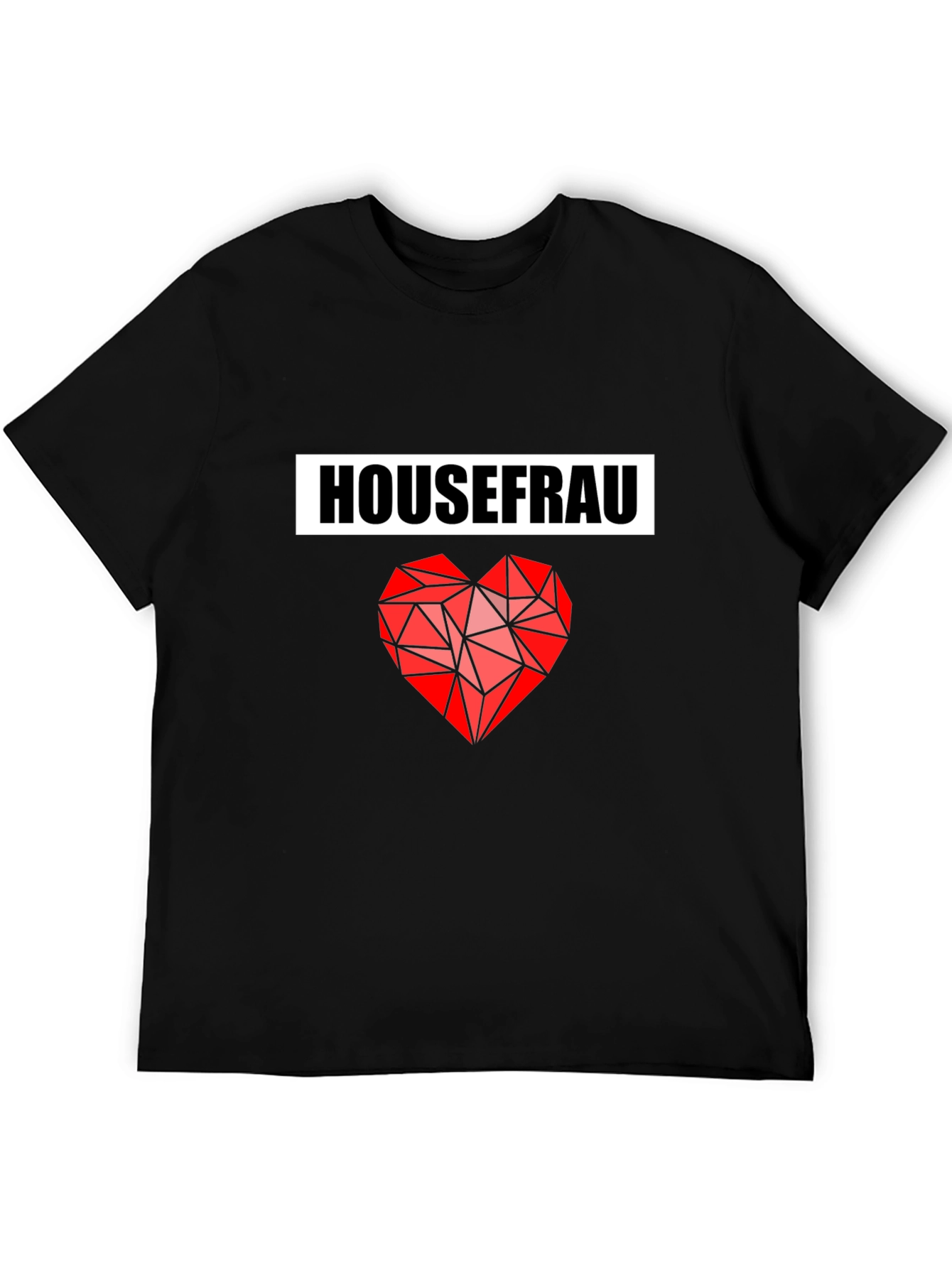 Housefrau Geometric Heart Black T-Shirt