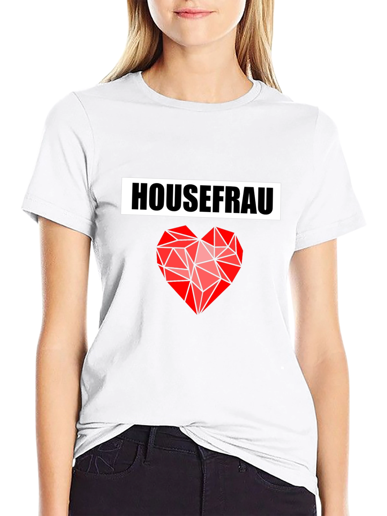 Housefrau Geometric Heart Black T-Shirt