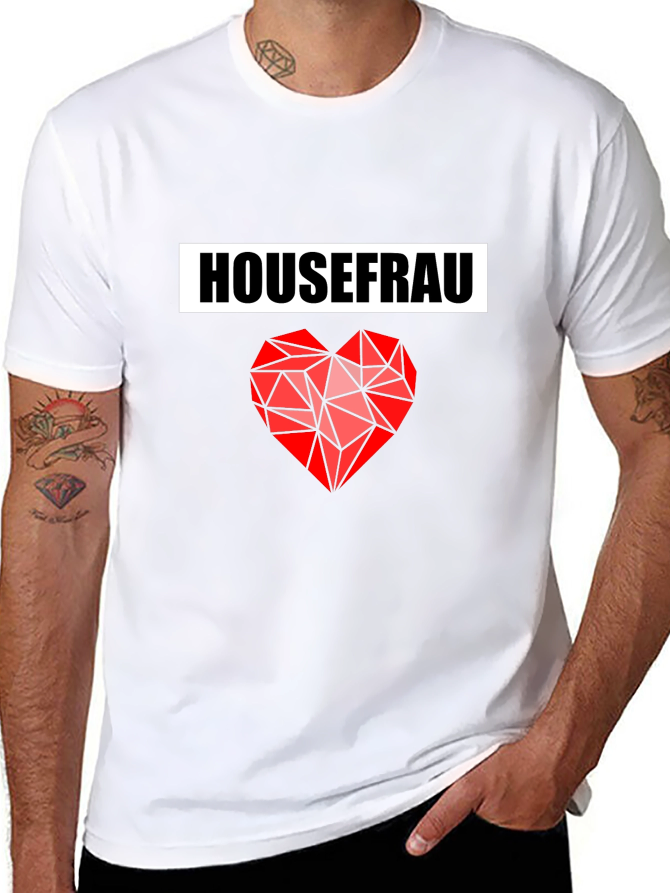 Housefrau Geometric Heart Black T-Shirt