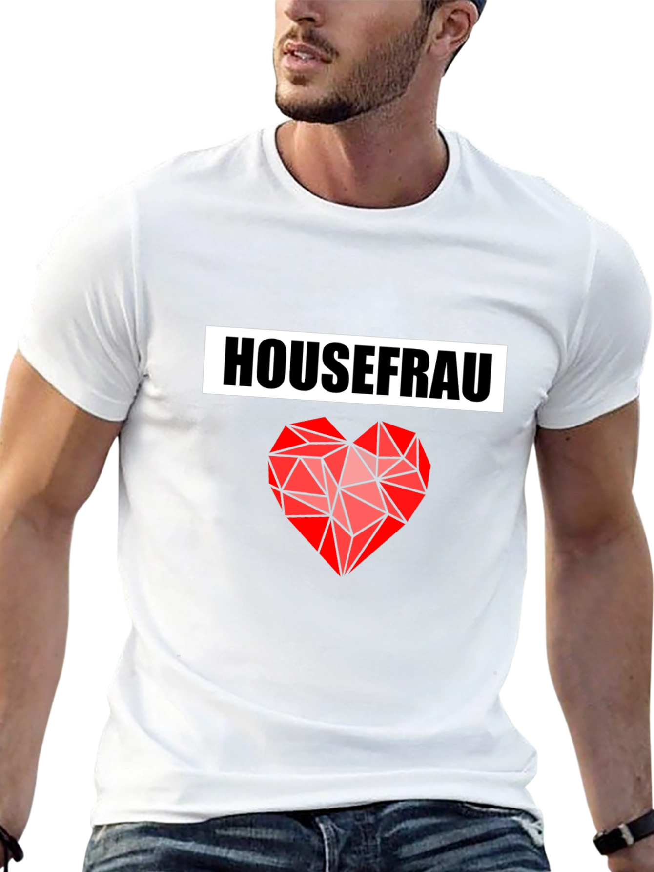 Housefrau Geometric Heart Black T-Shirt