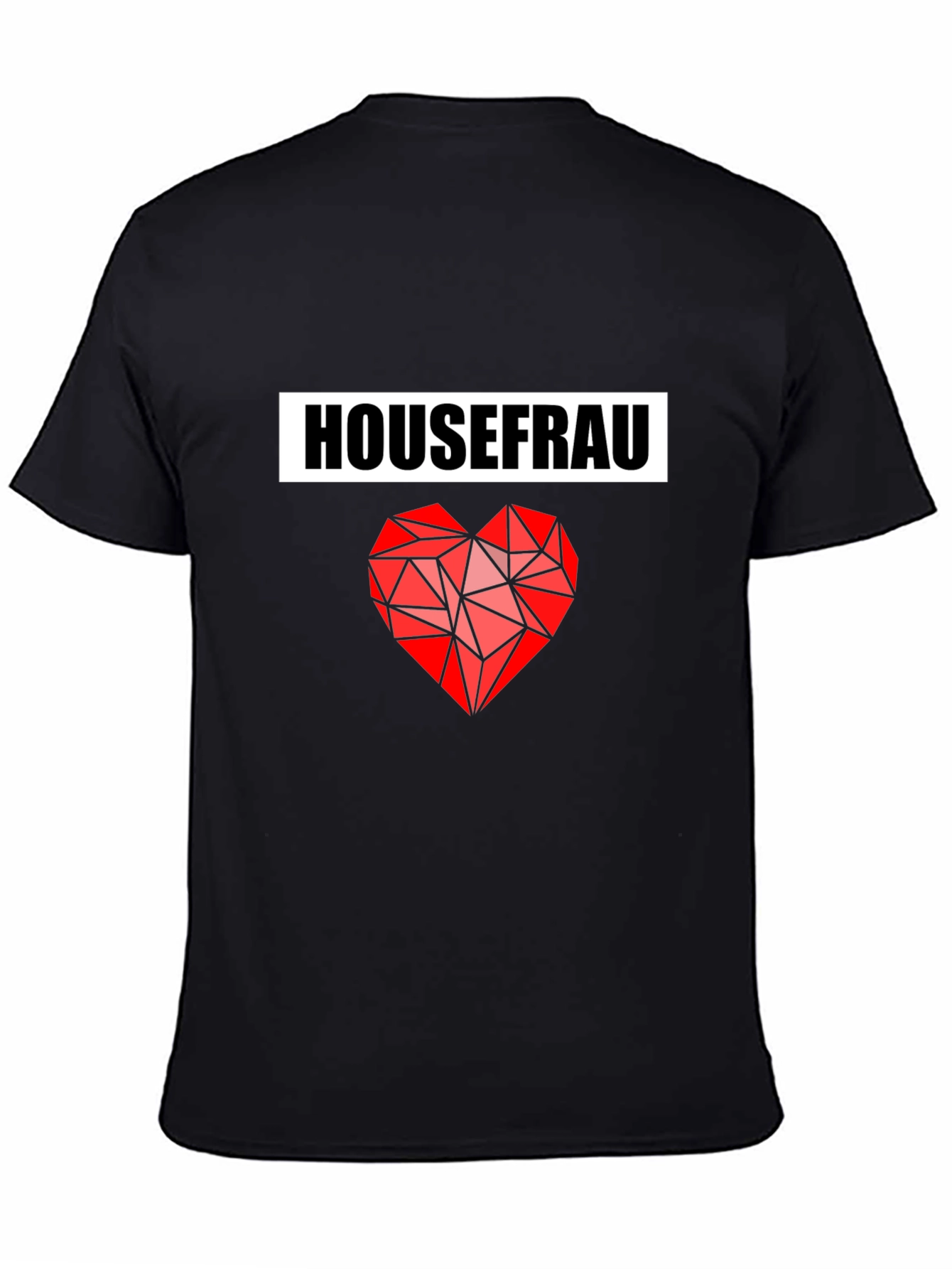 Housefrau Geometric Heart Black T-Shirt