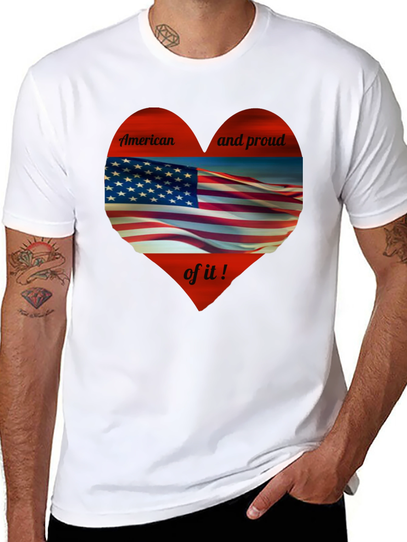 American Flag Heart Graphic Tee - Show Your Pride!