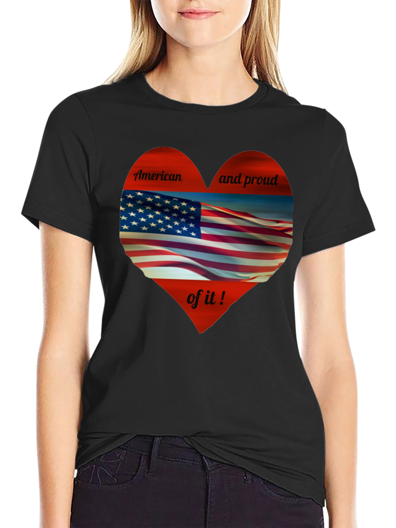 American Flag Heart Graphic Tee - Show Your Pride!