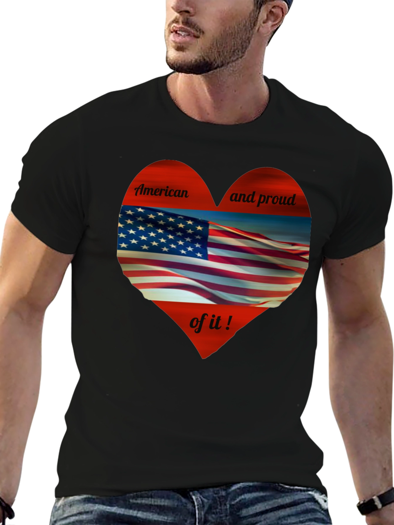 American Flag Heart Graphic Tee - Show Your Pride!