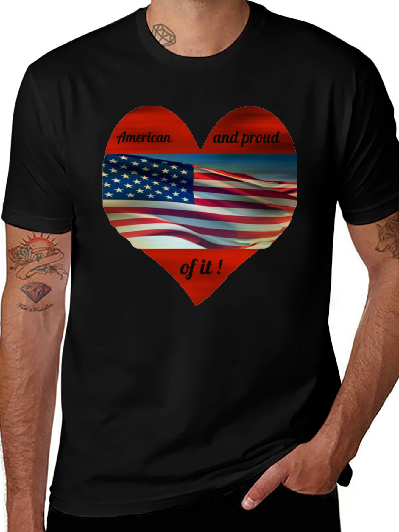 American Flag Heart Graphic Tee - Show Your Pride!