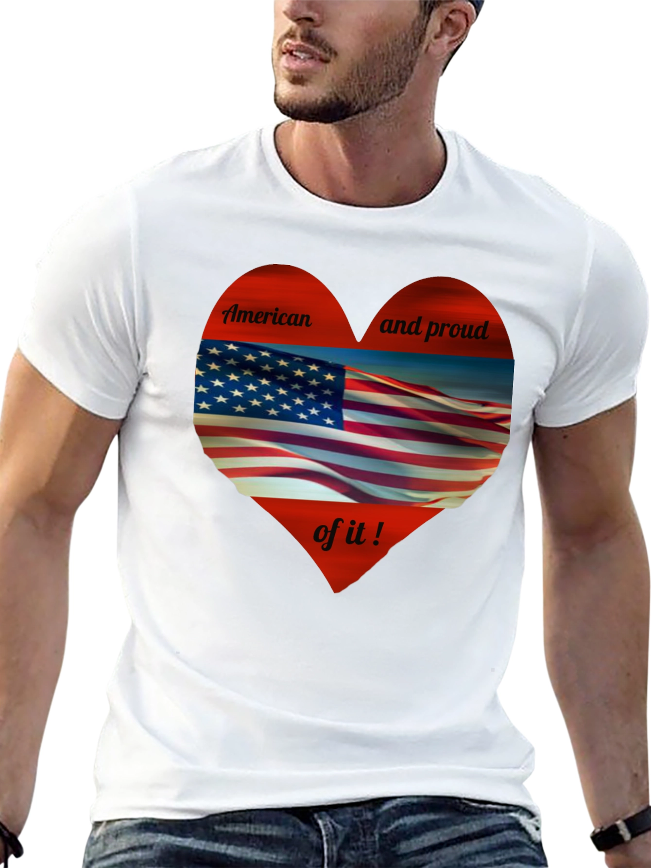 American Flag Heart Graphic Tee - Show Your Pride!