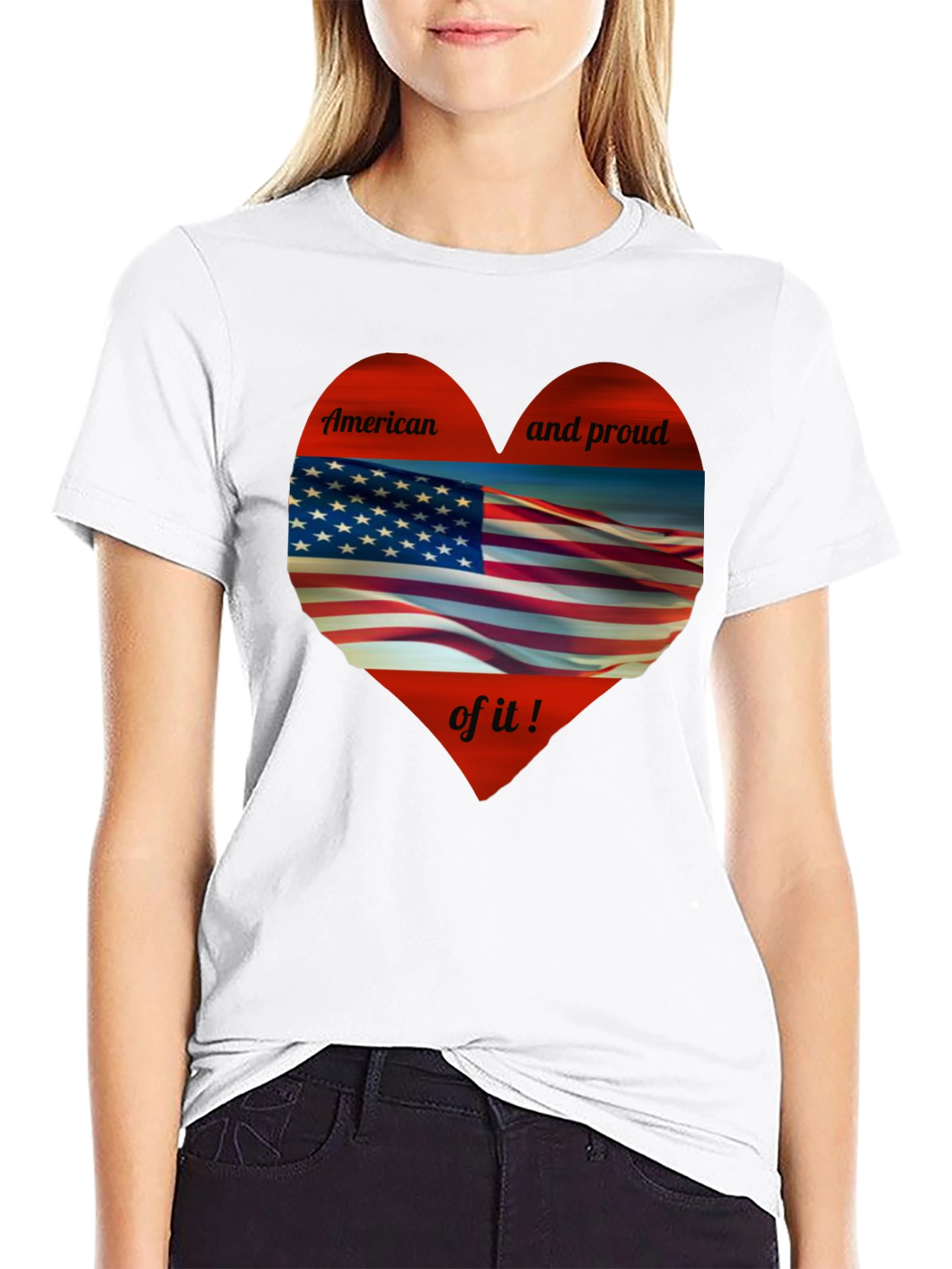 American Flag Heart Graphic Tee - Show Your Pride!