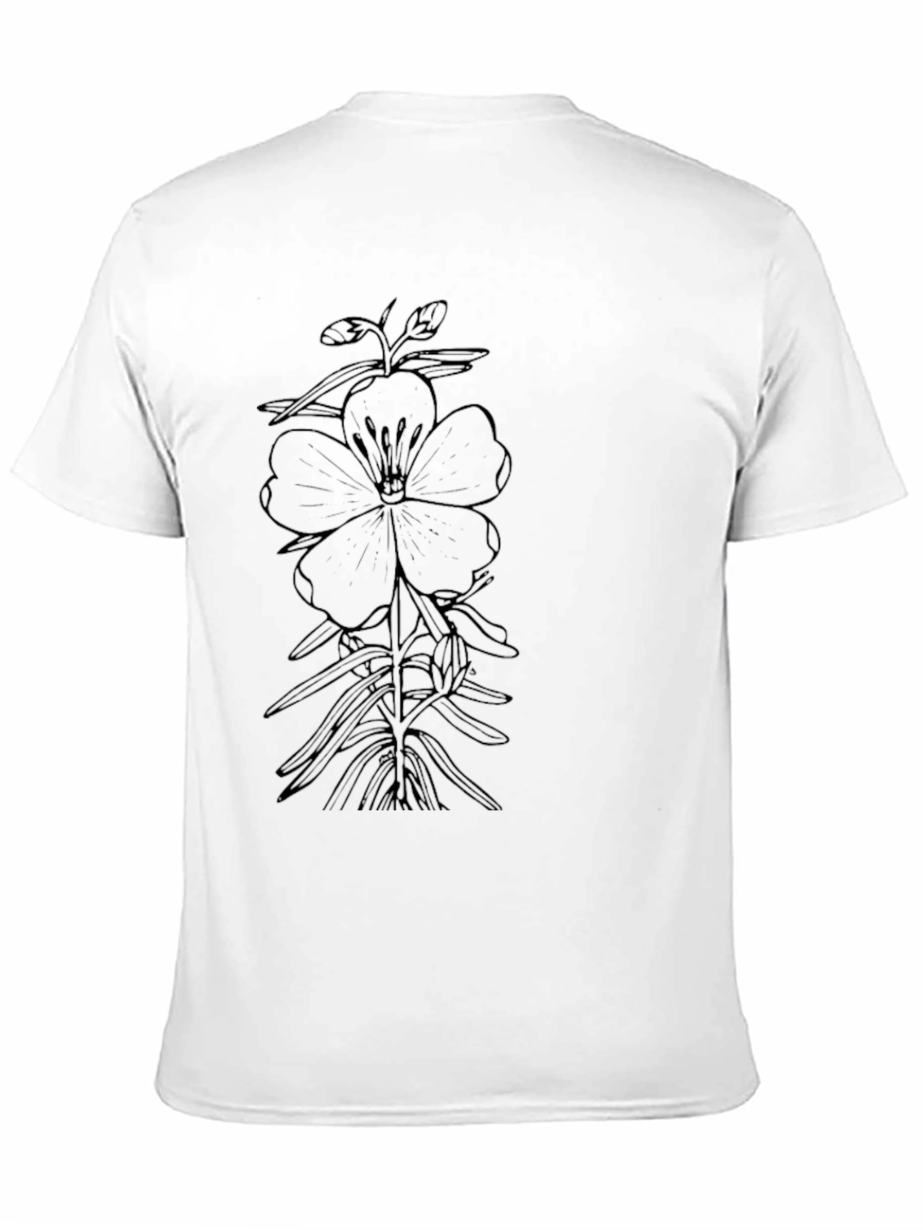 Botanical Flower Graphic Black T-Shirt