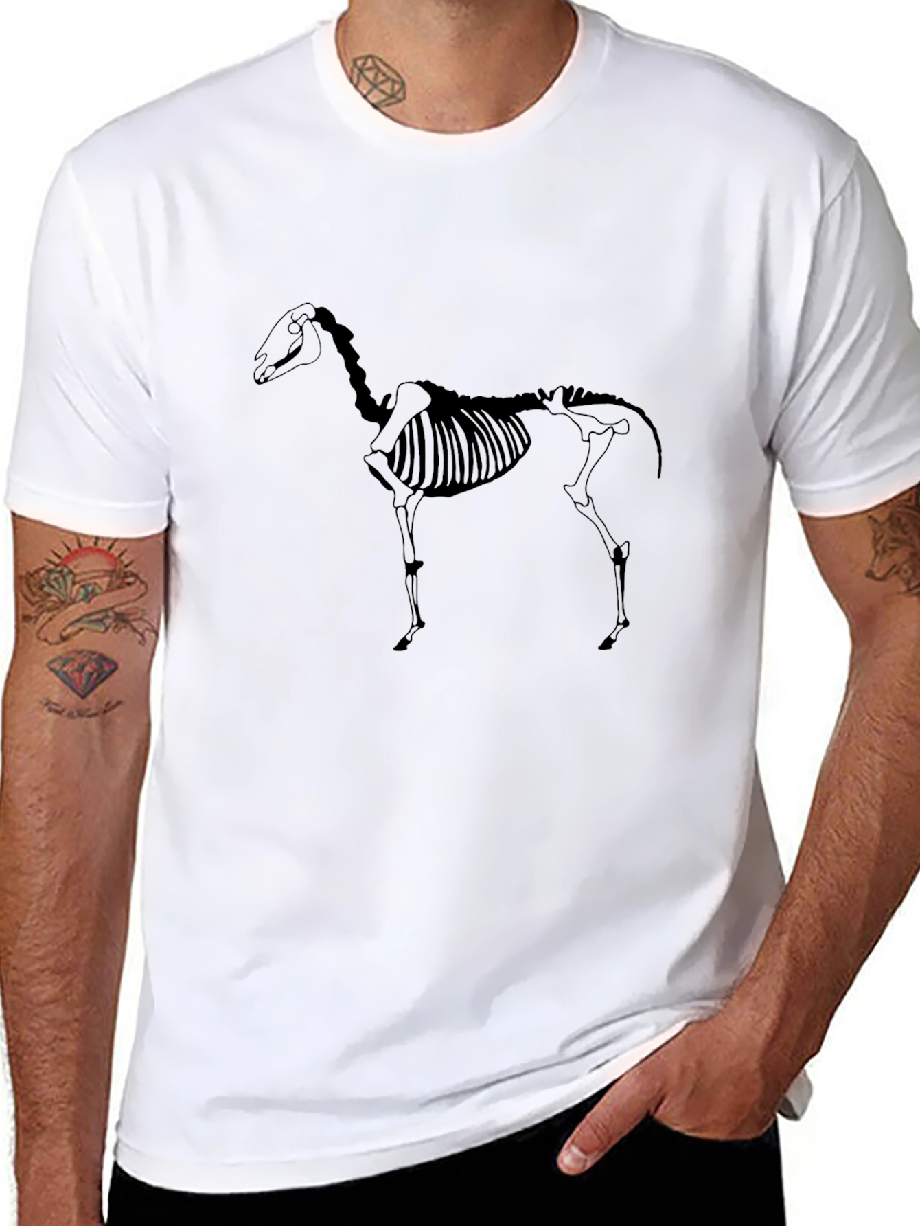 Equestrian Skeleton Graphic Tee - Black
