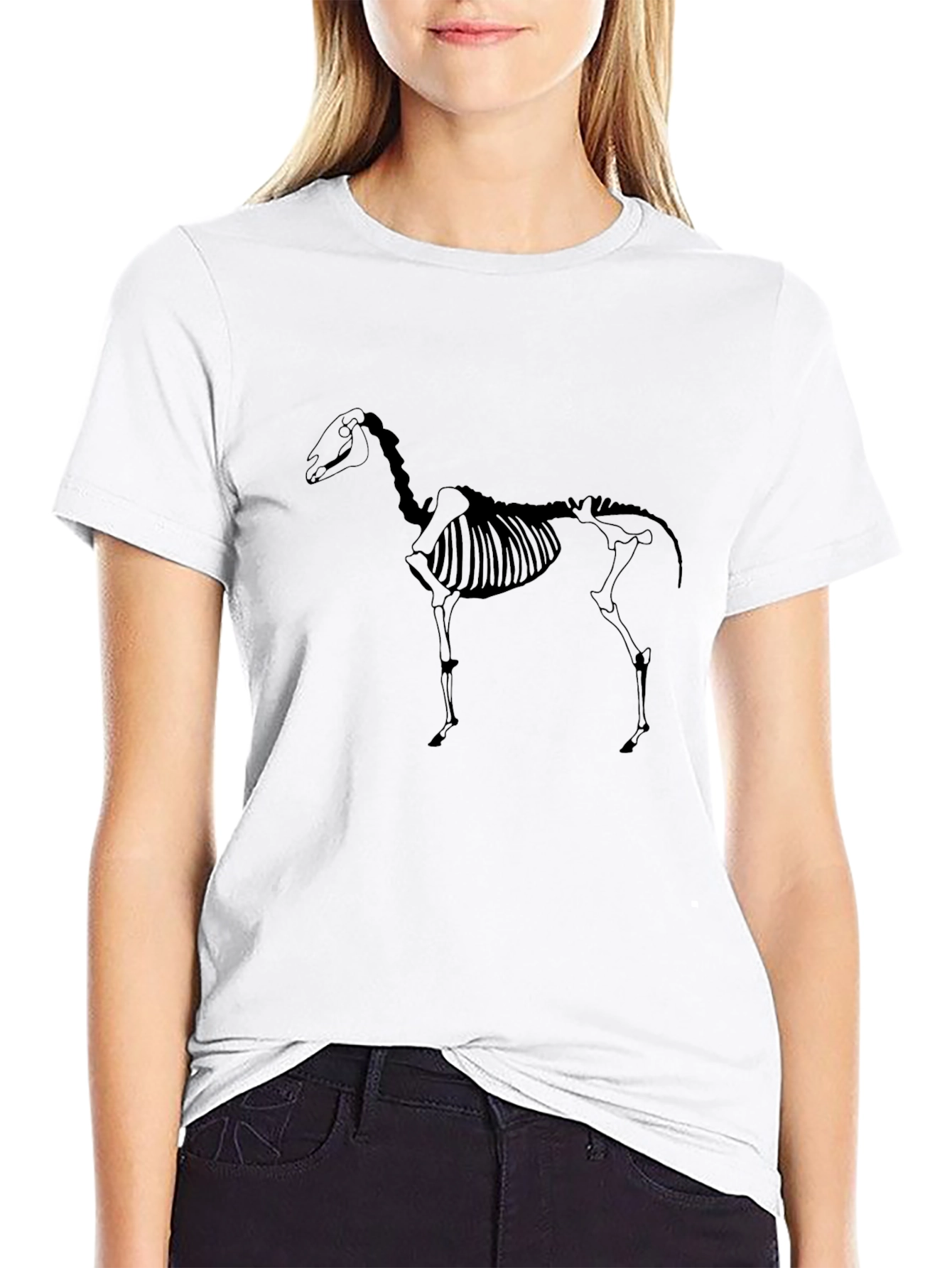 Equestrian Skeleton Graphic Tee - Black