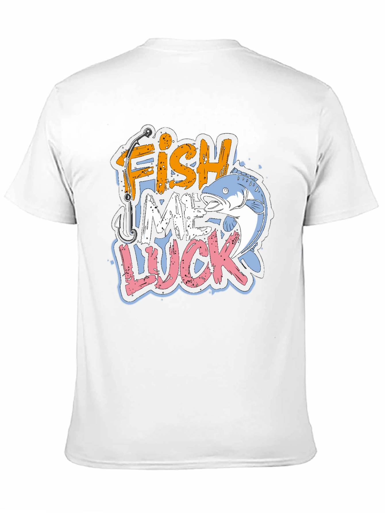 Fish Me Luck Graphic Print Mens T-Shirt