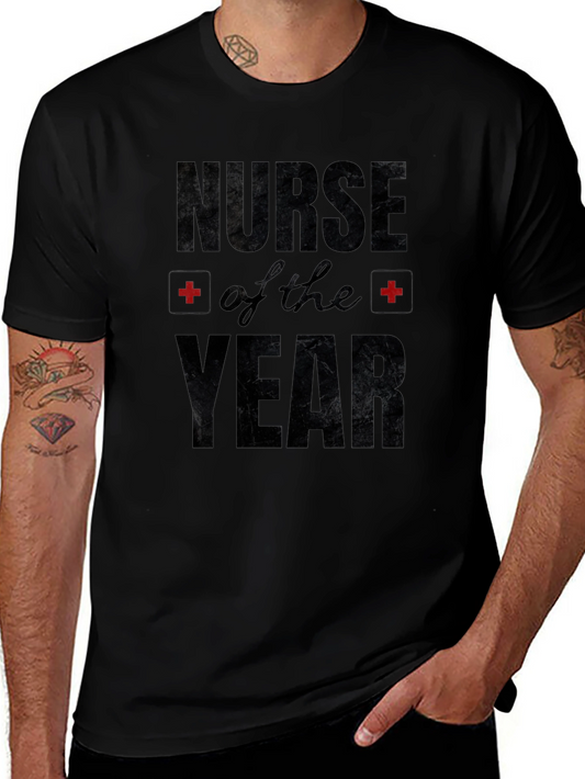 Nurse of the Year Graphic Black T-Shirt