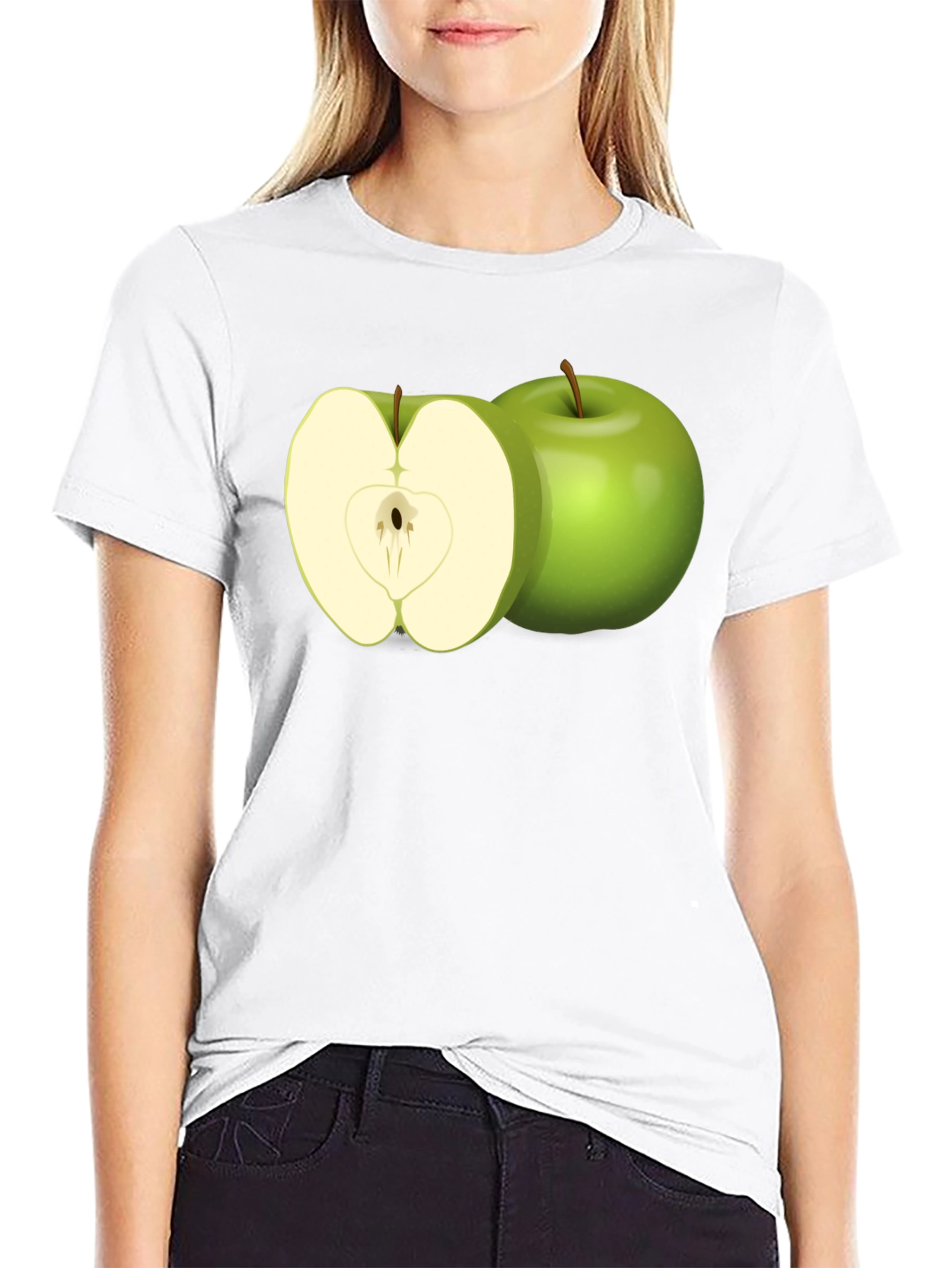 Apple Graphic T-Shirt - Modern Fruit Tee