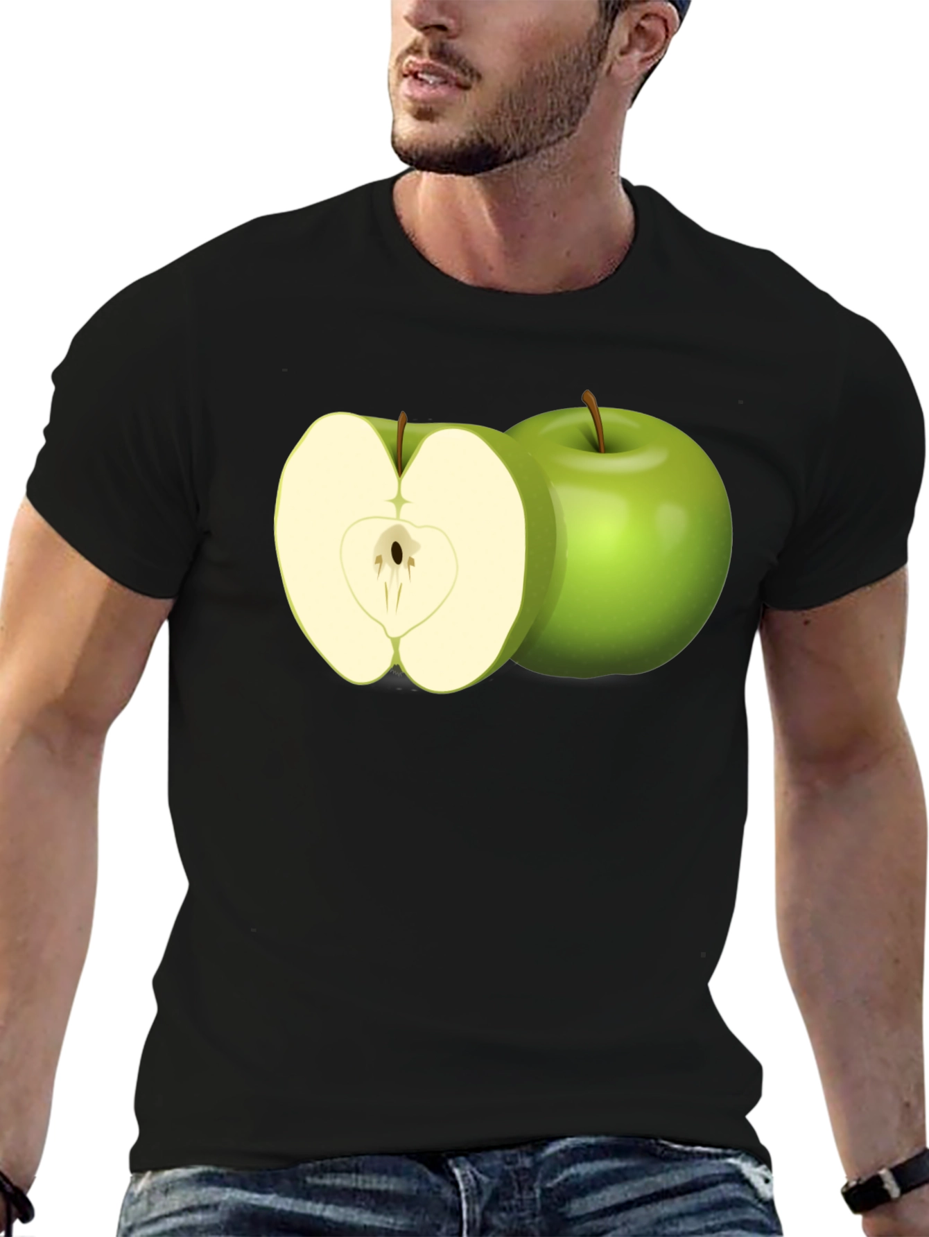 Apple Graphic T-Shirt - Modern Fruit Tee