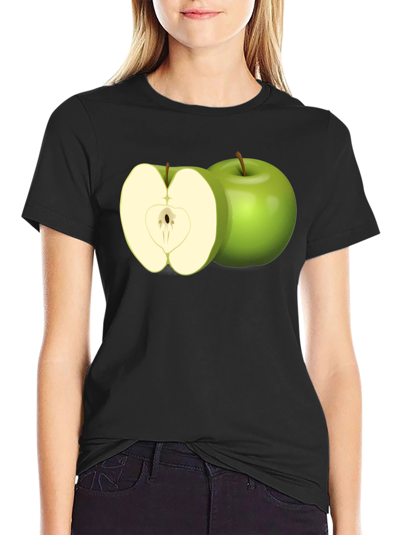 Apple Graphic T-Shirt - Modern Fruit Tee