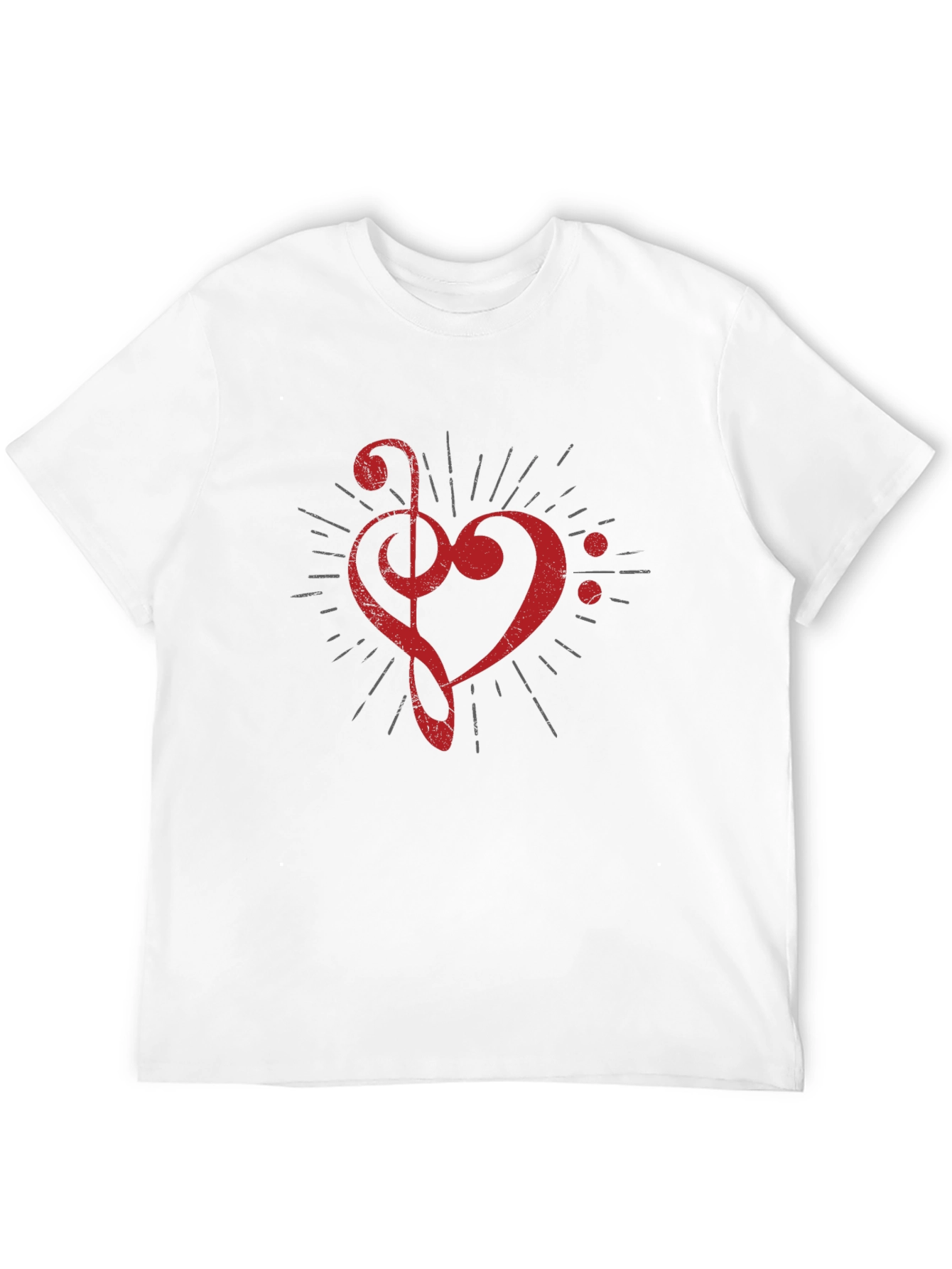 Musical Heart Graphic T-Shirt - Black
