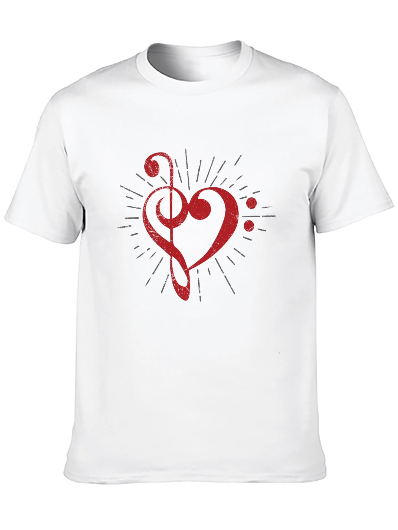 Musical Heart Graphic T-Shirt - Black