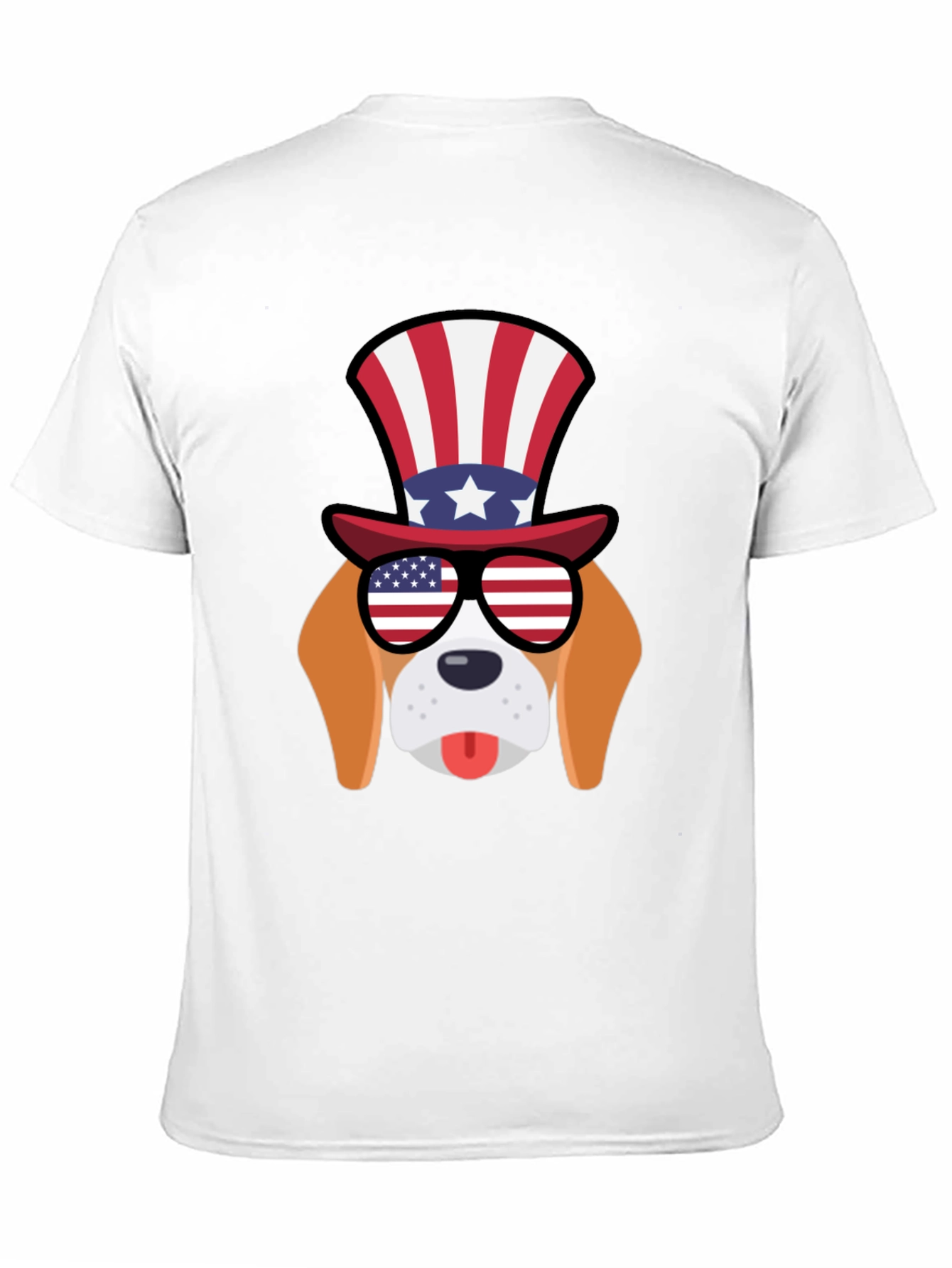 Patriotic Dog T-Shirt: USA Flag Glasses