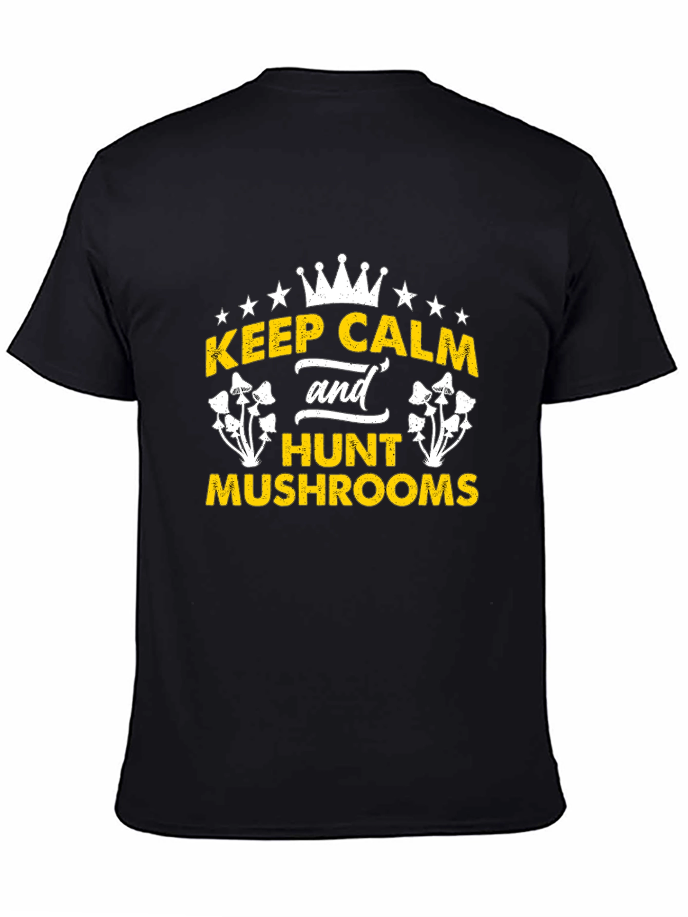 Keep Calm Hunt Mushrooms Black Graphic Tee