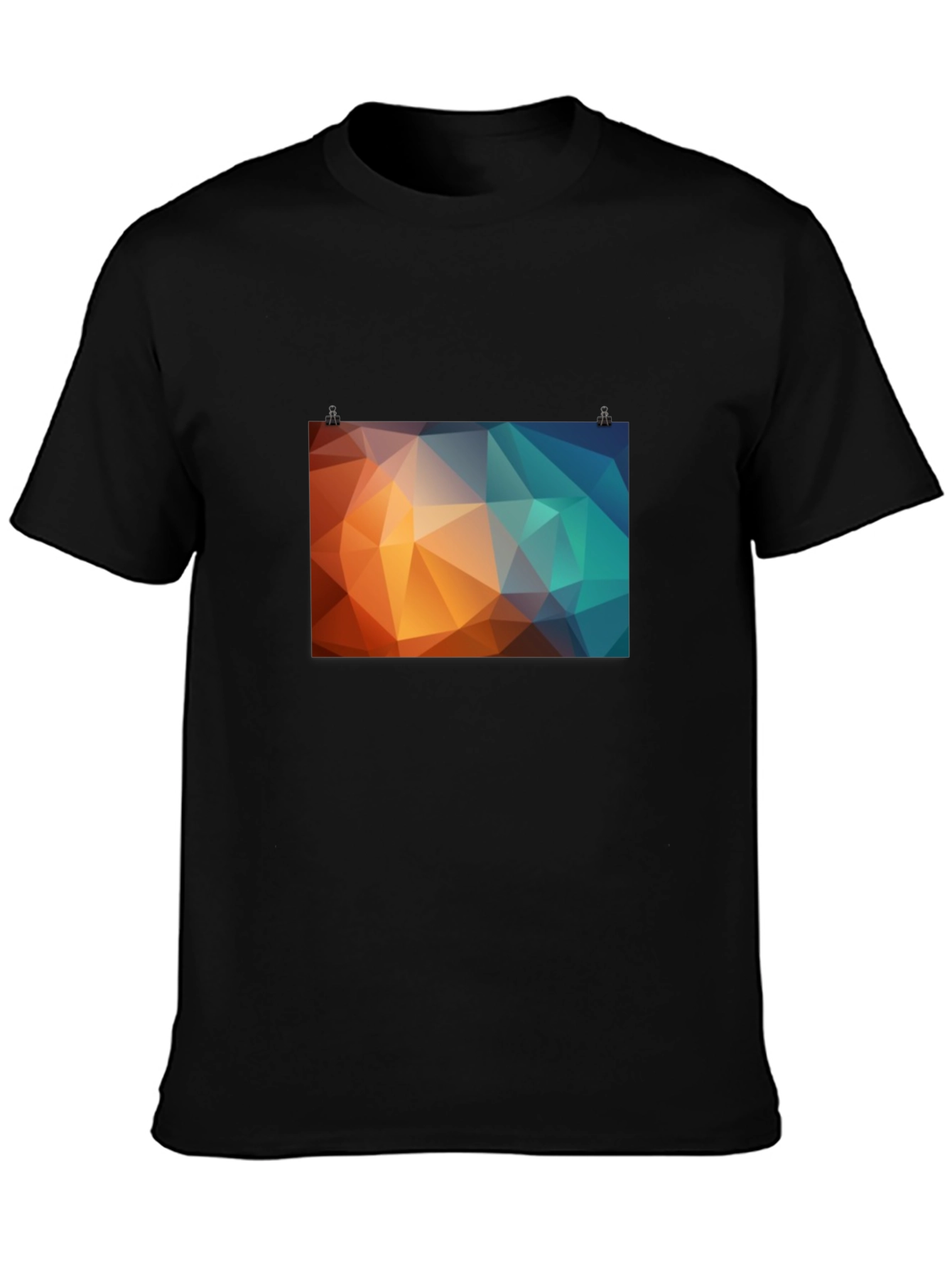 Geometric Triangle Graphic Print Black T-Shirt
