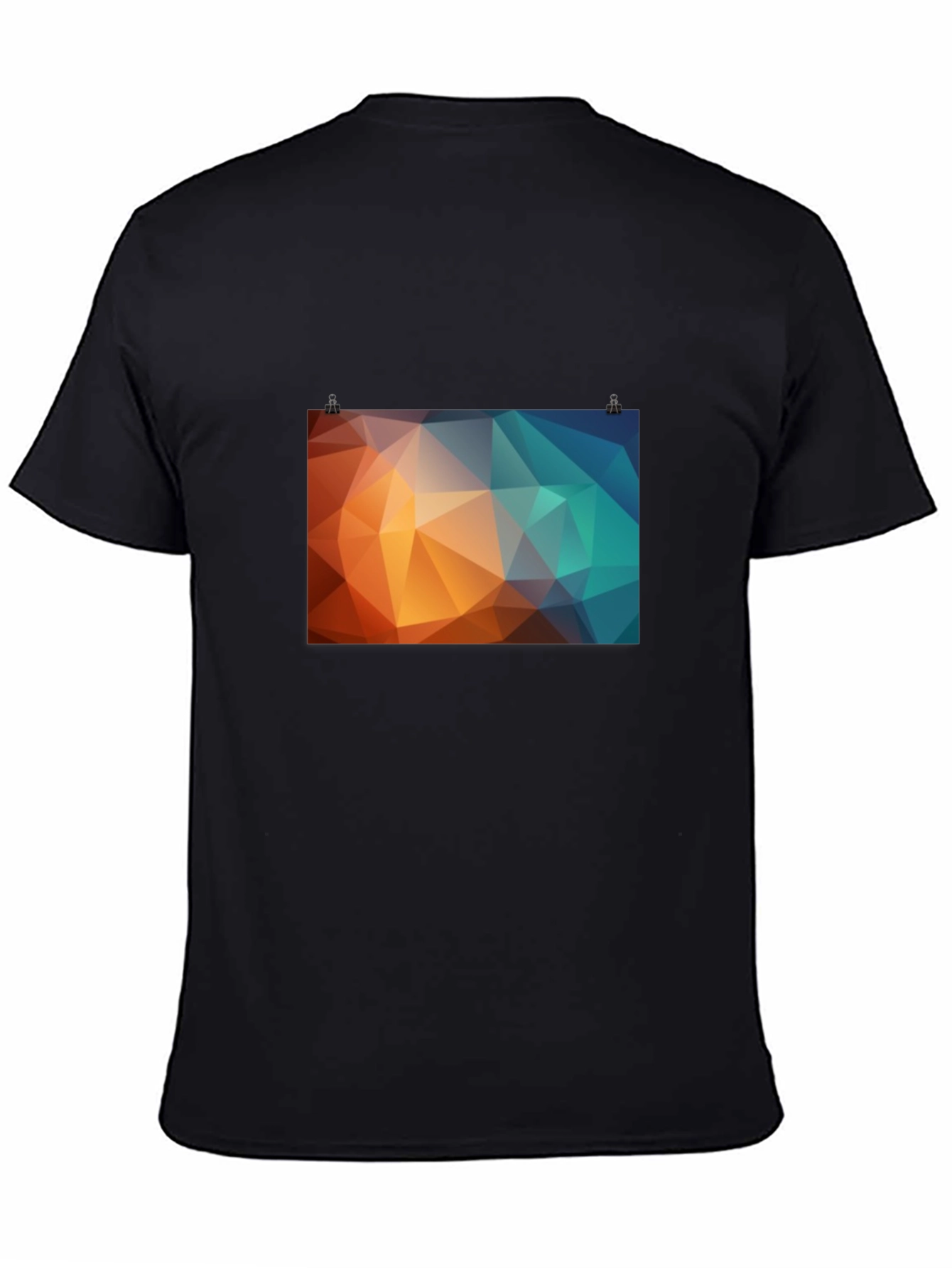 Geometric Triangle Graphic Print Black T-Shirt