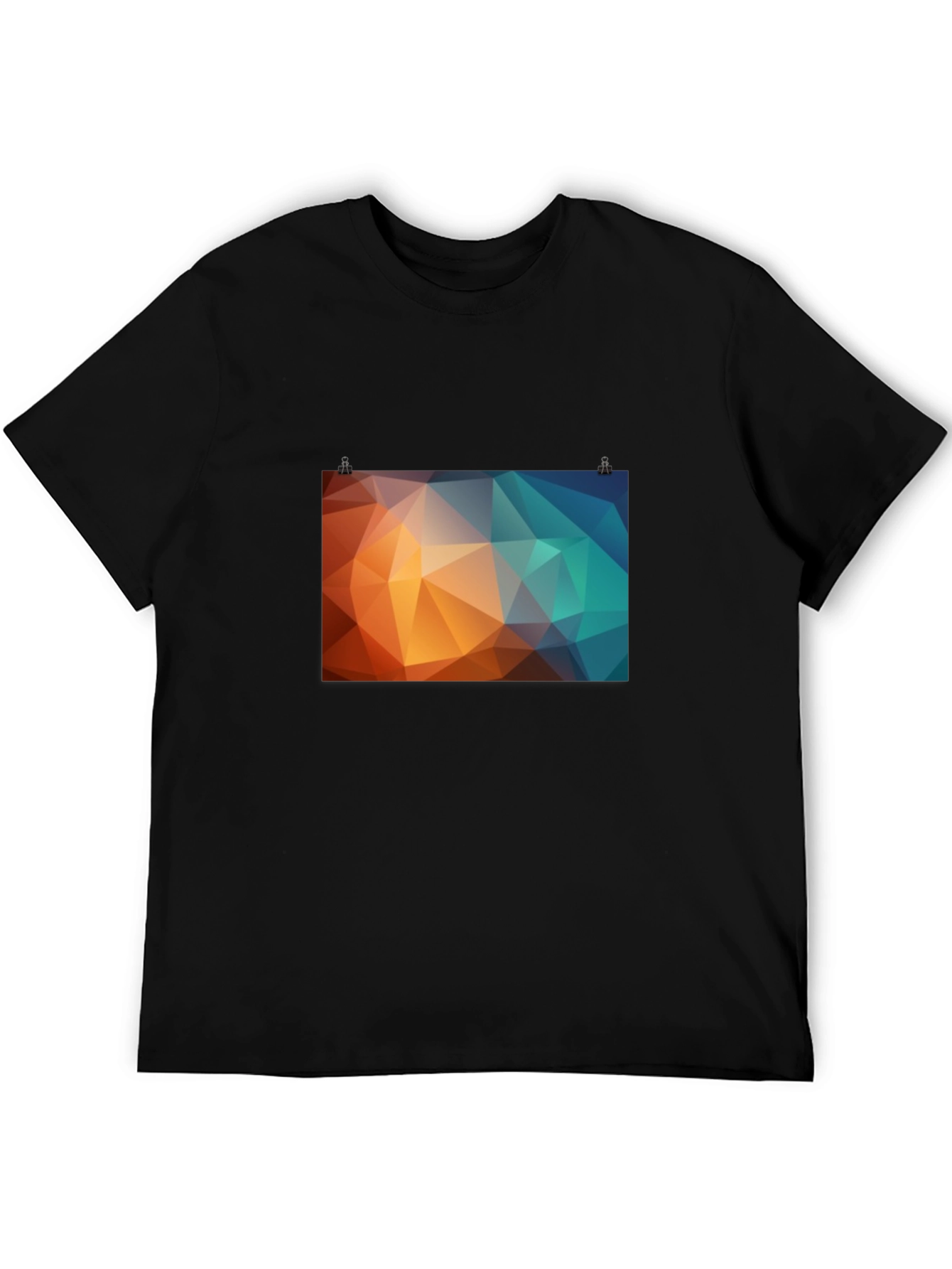 Geometric Triangle Graphic Print Black T-Shirt