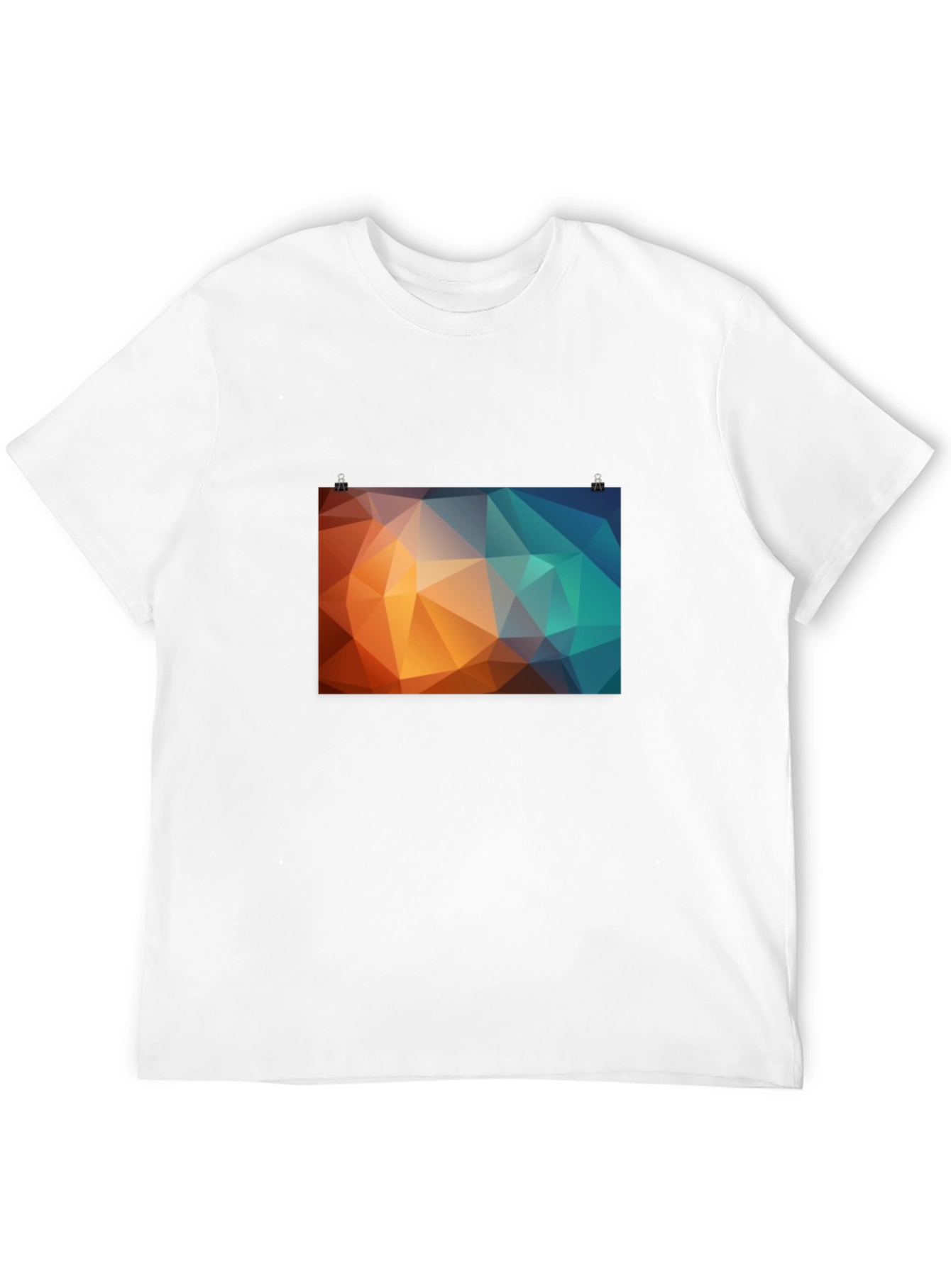 Geometric Triangle Graphic Print Black T-Shirt